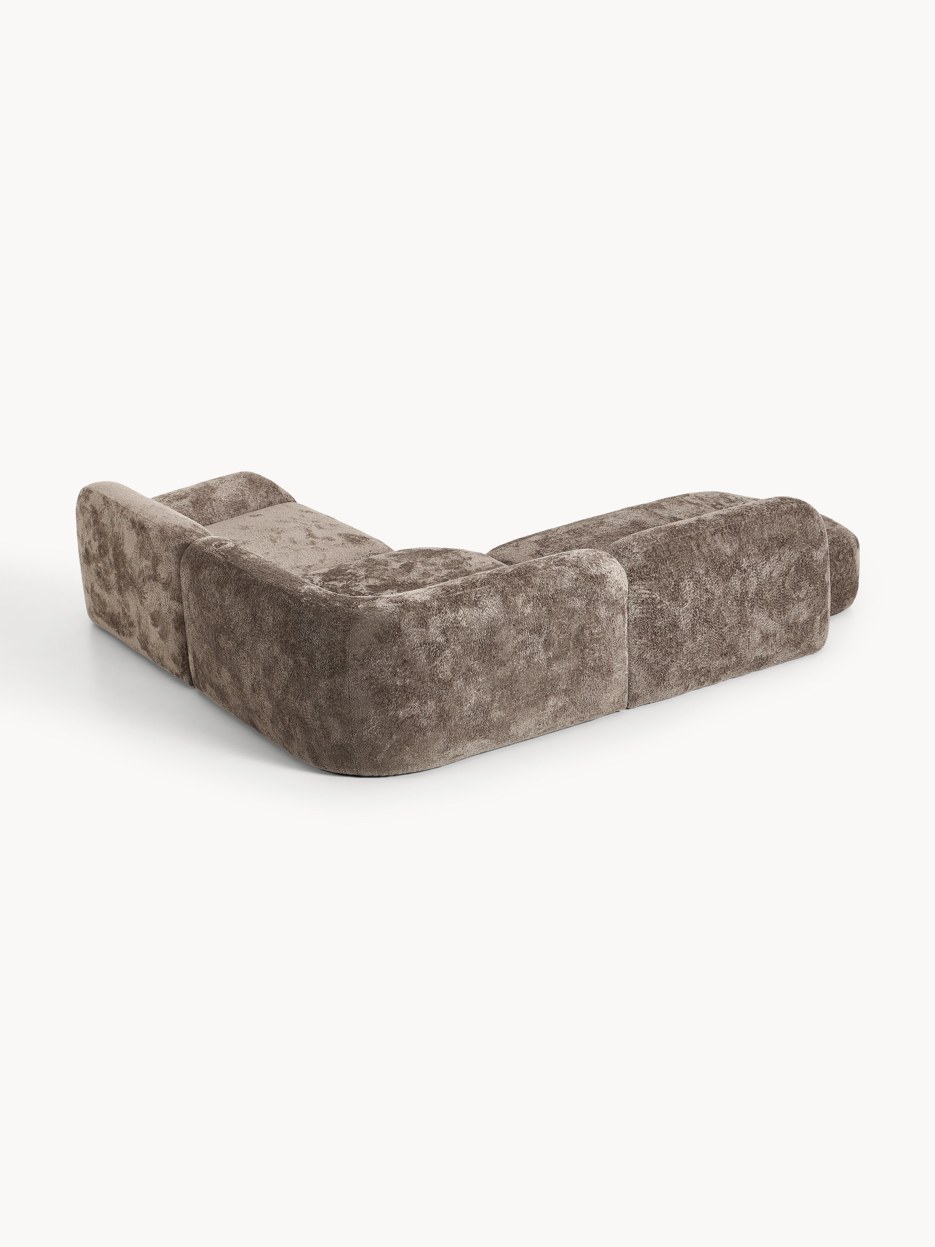 Modulares Teddy-Bouclé-Ecksofa Wolke (4-Sitzer) mit Chaiselongue