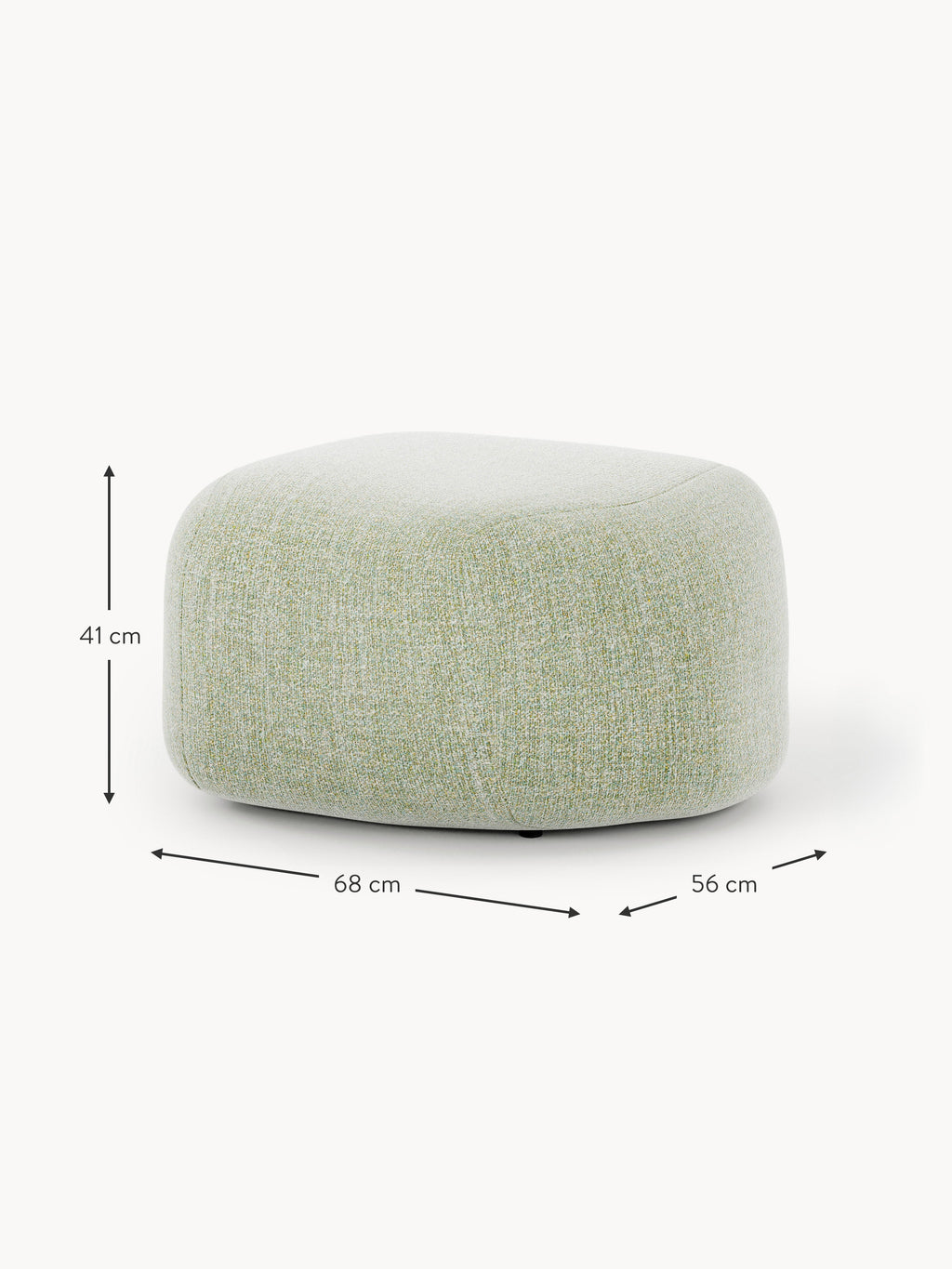 Ovaler Bouclé-Sofa-Hocker Wolke