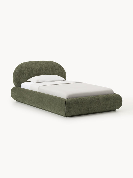 Galeriebild 1 - Einzelbett Alba aus Teddy-Bouclé mit Stauraum