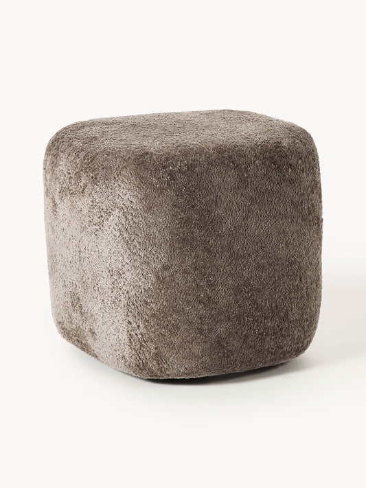 Galeriebild 1 - Hoher Teddy-Bouclé-Hocker Wolke