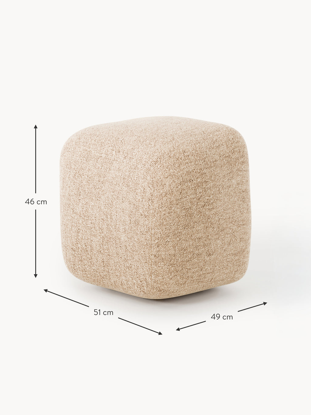 Hoher Bouclé-Sofa-Hocker Wolke