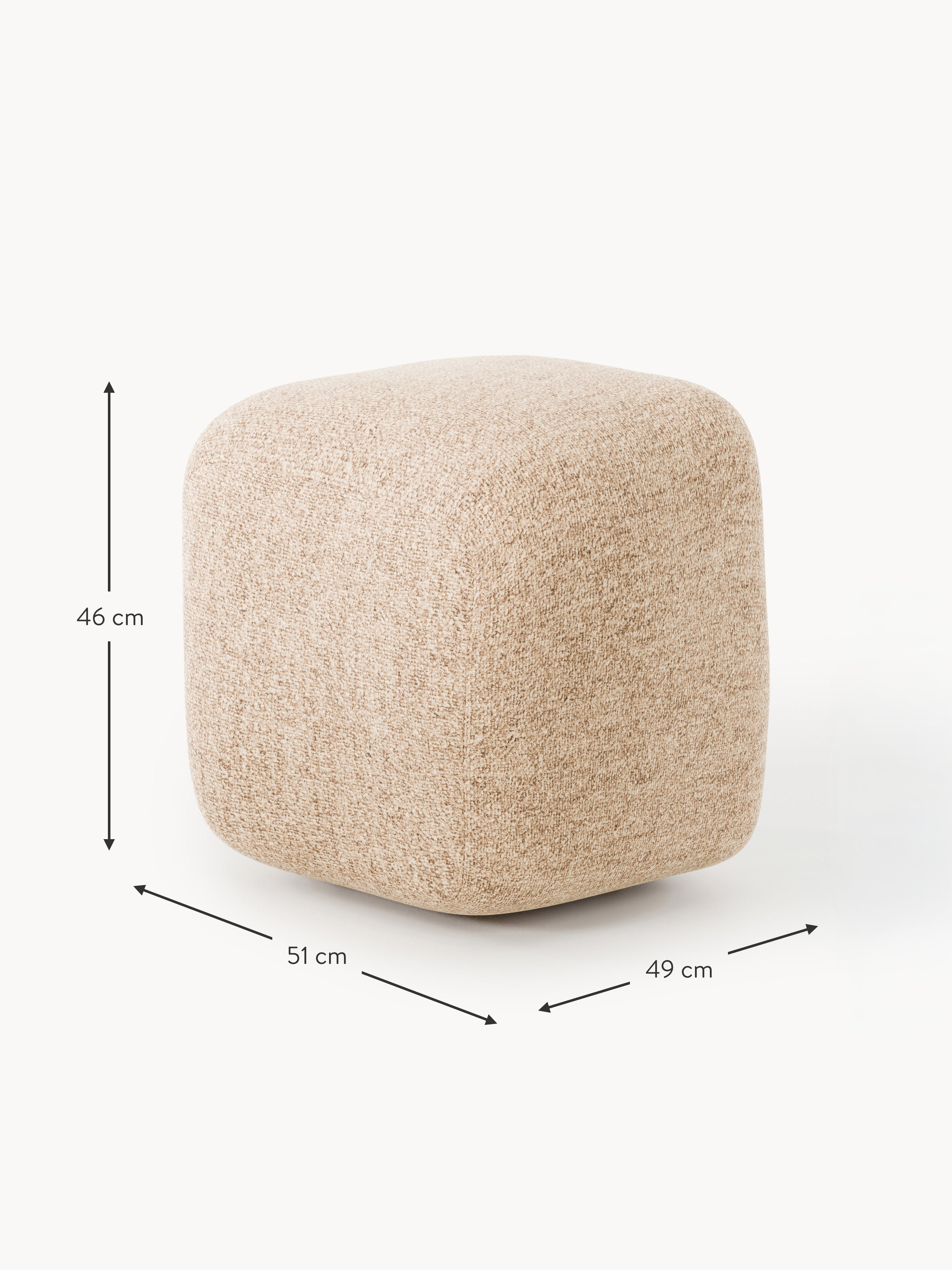 Hoher Bouclé-Sofa-Hocker Wolke