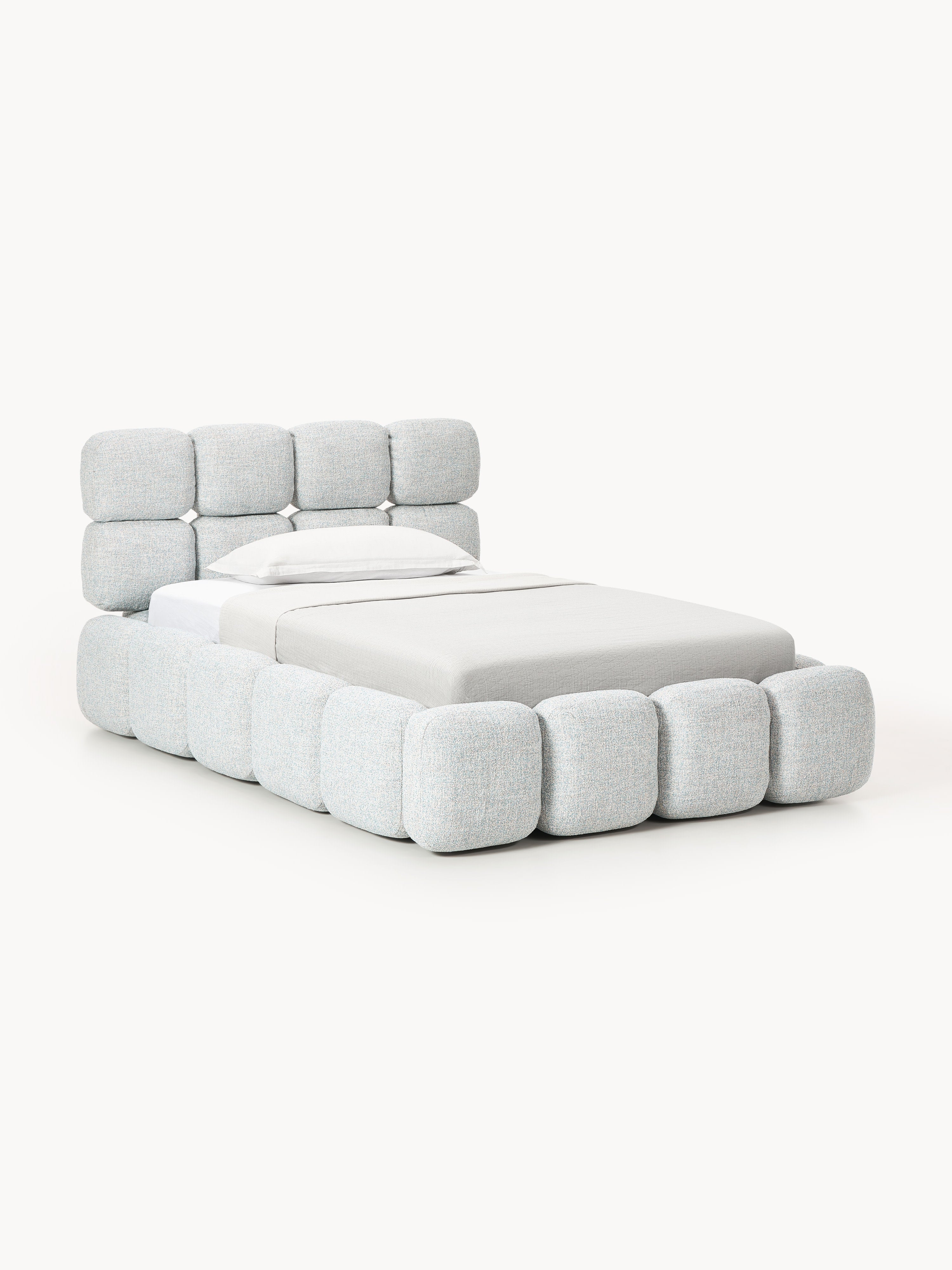 Galeriebild 1 - Einzelbett Tayla mit Stauraum aus Teddy-Bouclé