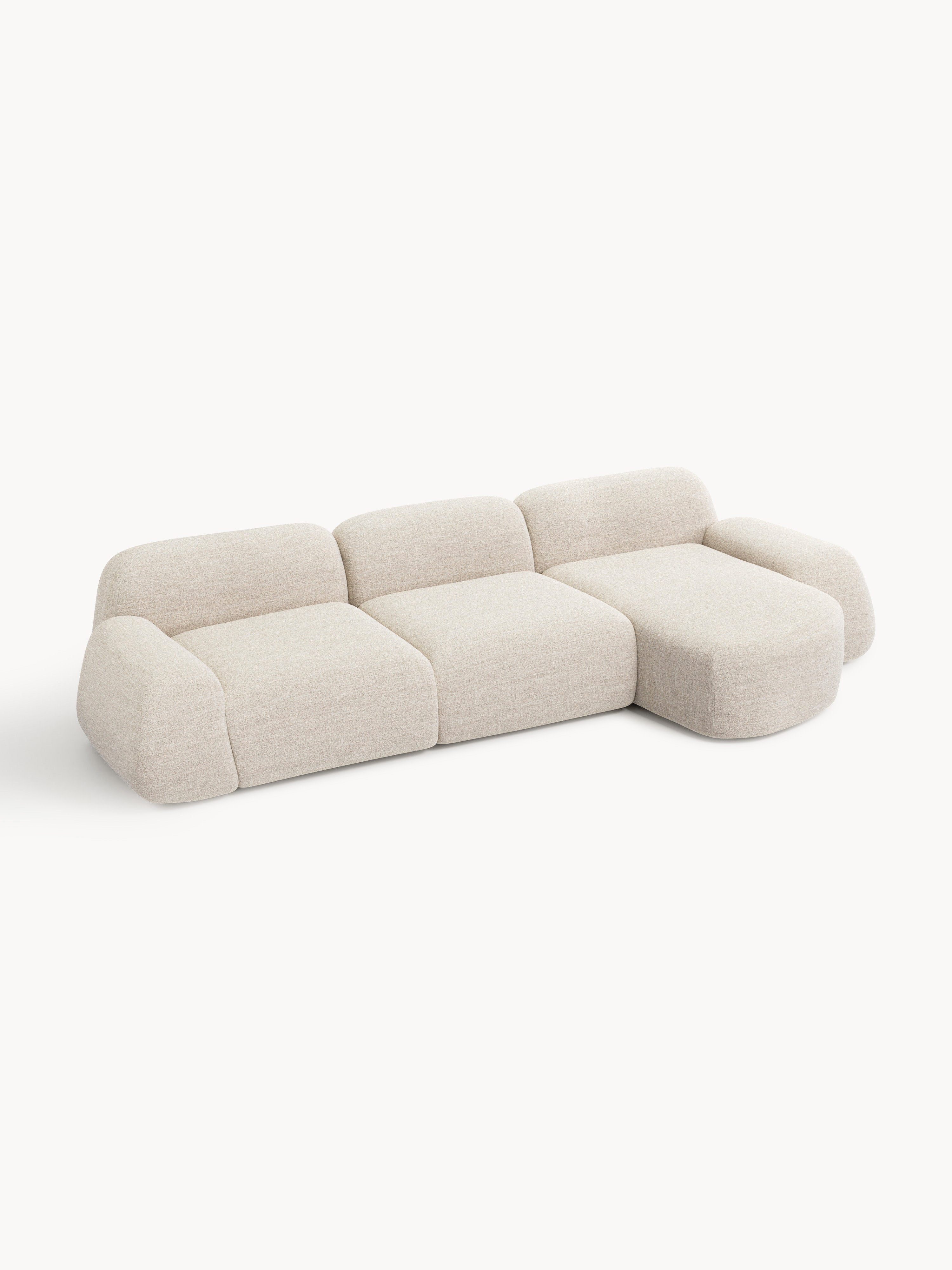 Modulares Bouclé-Ecksofa Wolke (4-Sitzer)