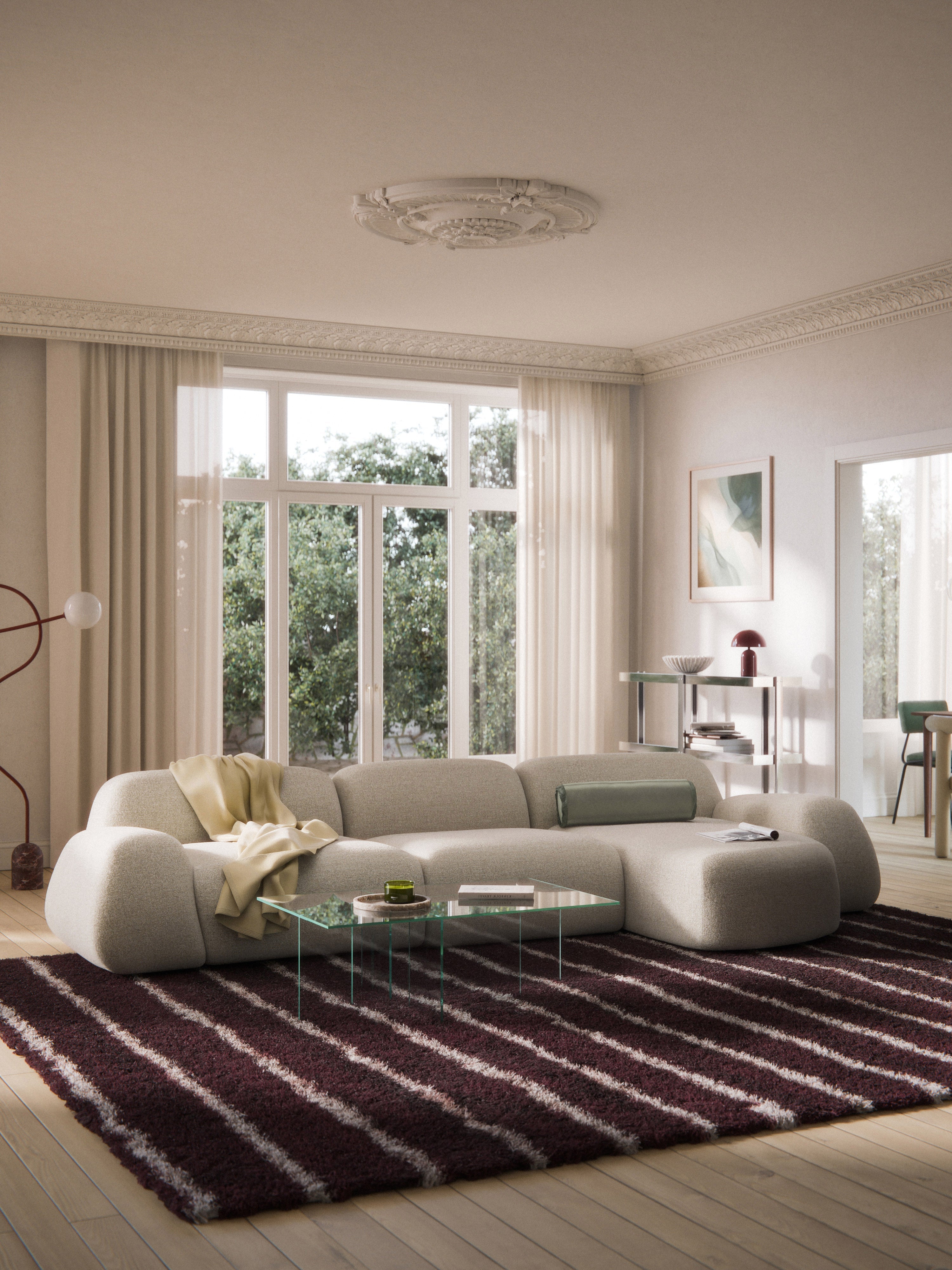 Modulares Bouclé-Ecksofa Wolke (4-Sitzer)