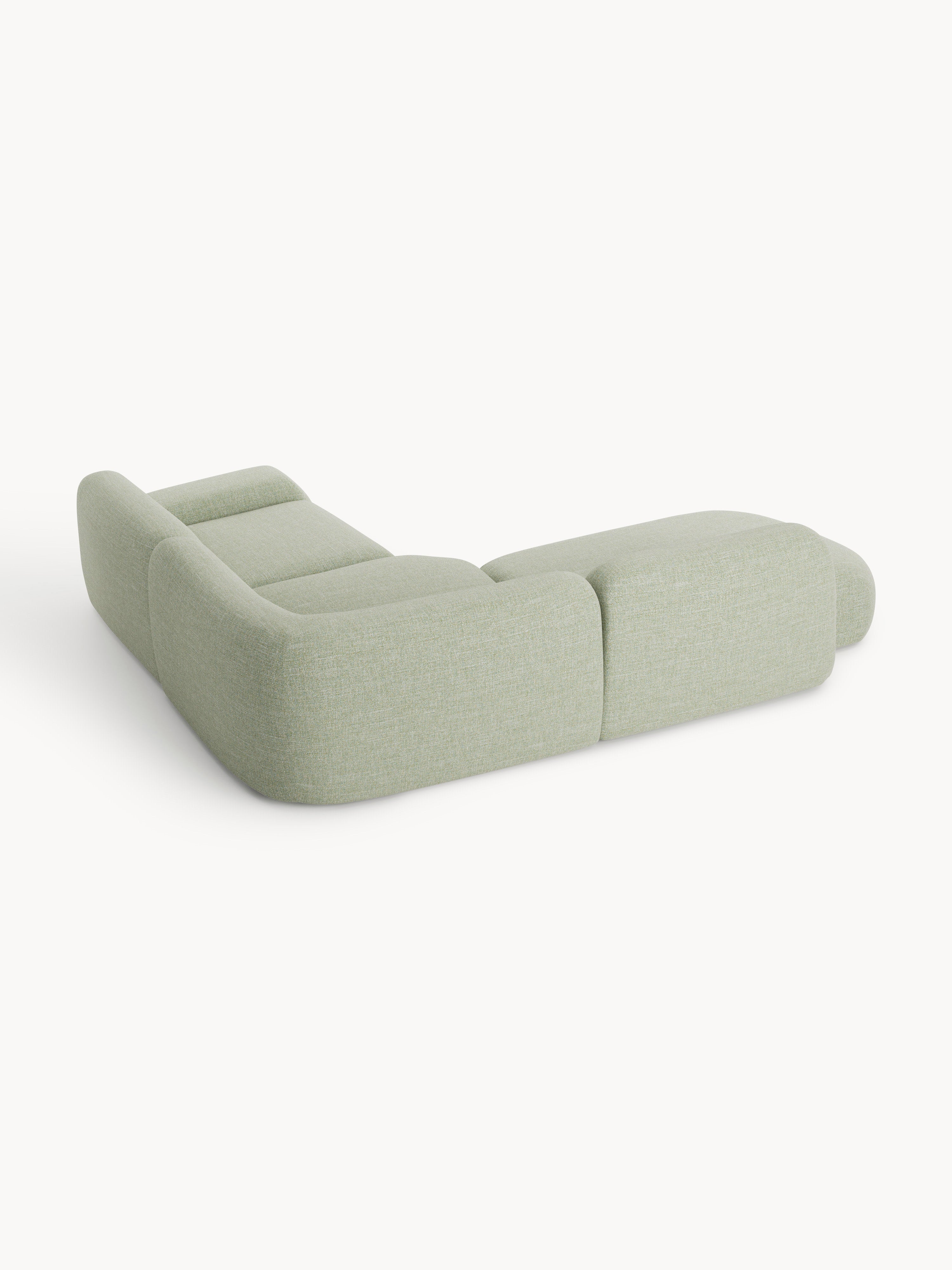 Modulares Bouclé-Ecksofa Wolke (4-Sitzer) mit Chaiselongue