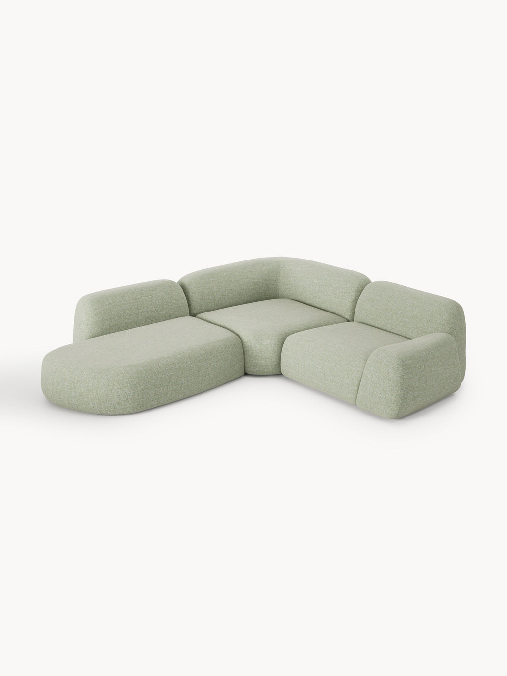 Modulares Bouclé-Ecksofa Wolke (4-Sitzer) mit Chaiselongue