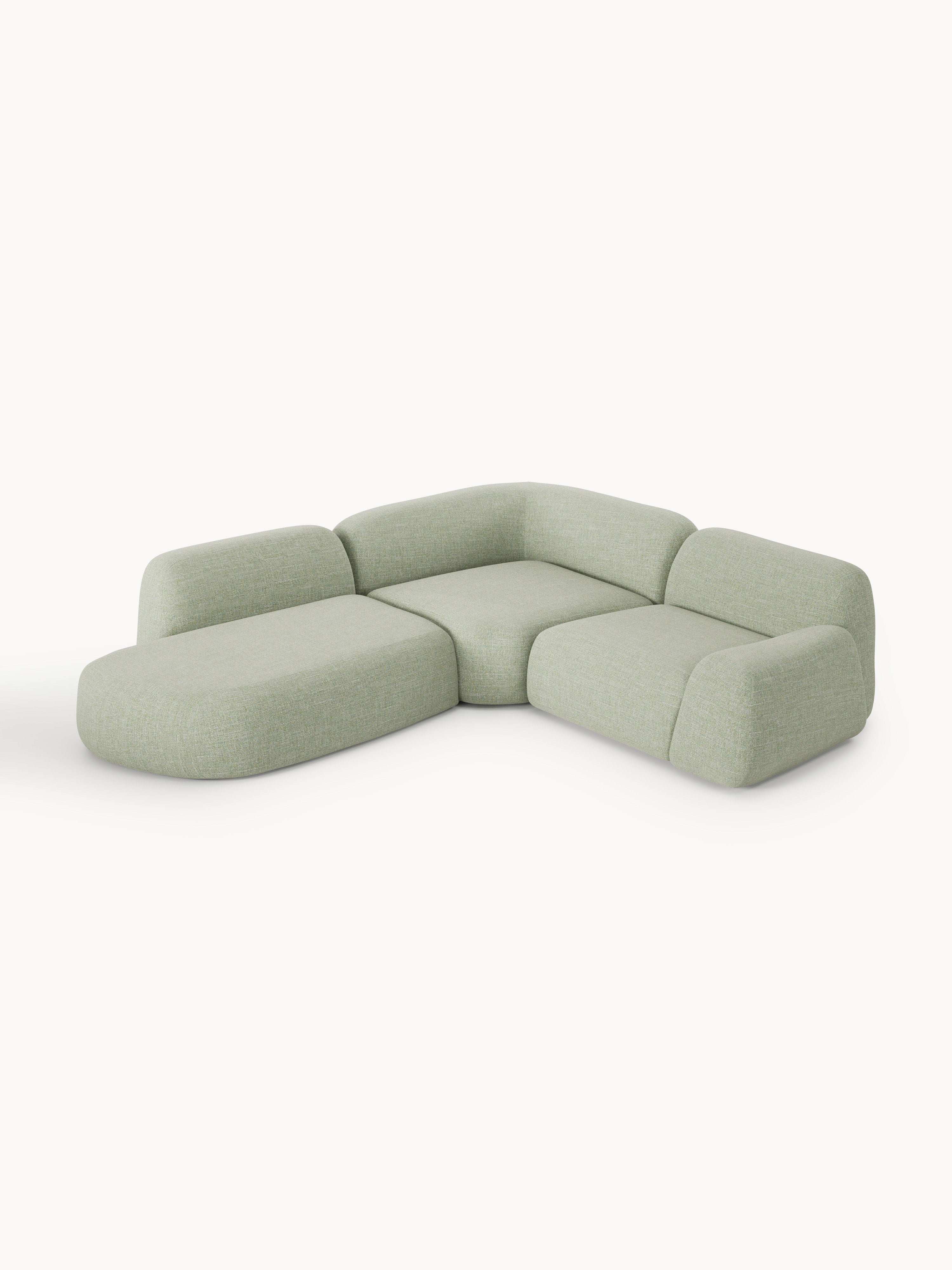 Modulares Bouclé-Ecksofa Wolke (4-Sitzer) mit Chaiselongue