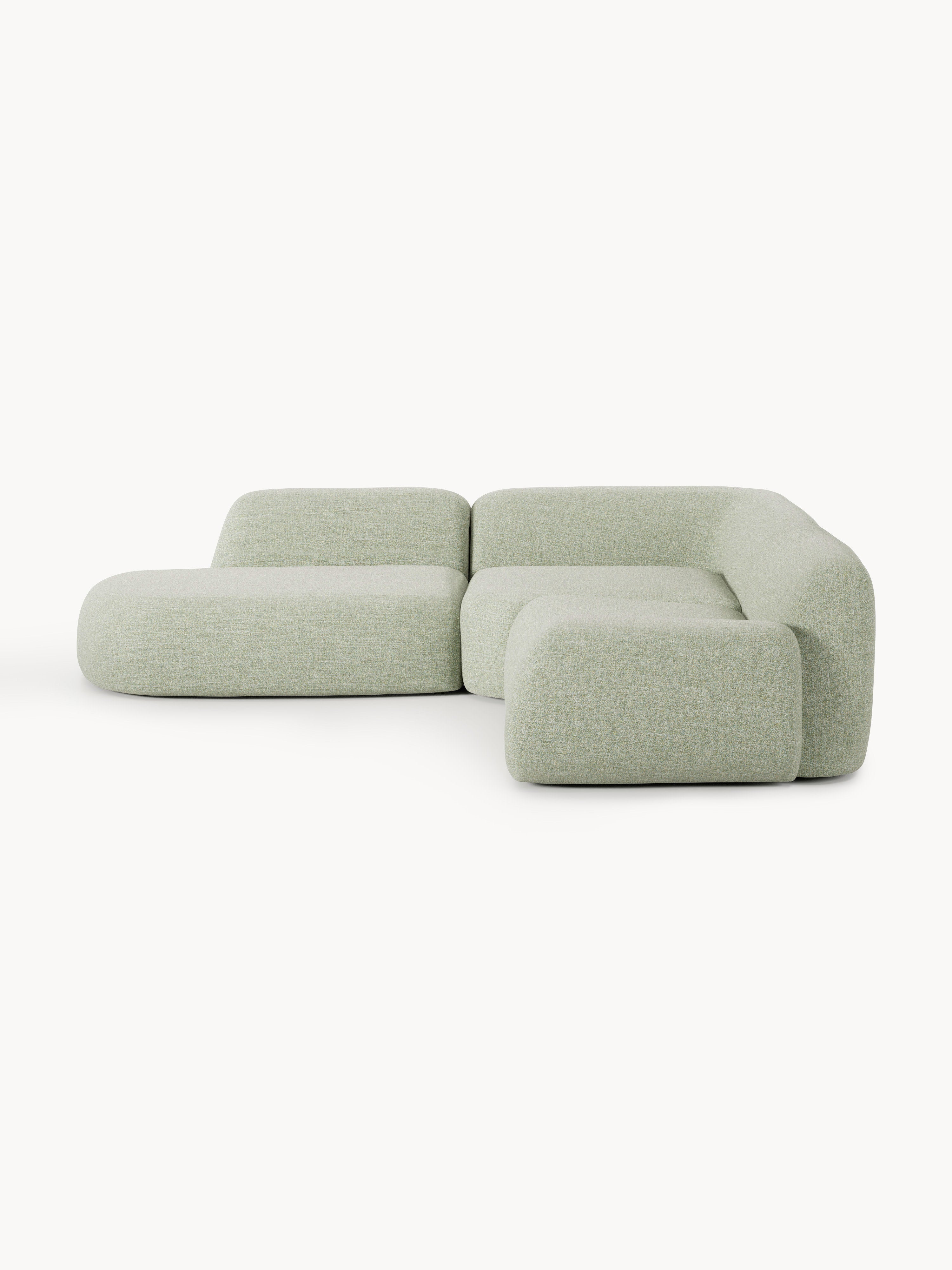 Galeriebild 1 - Modulares Bouclé-Ecksofa Wolke (4-Sitzer) mit Chaiselongue