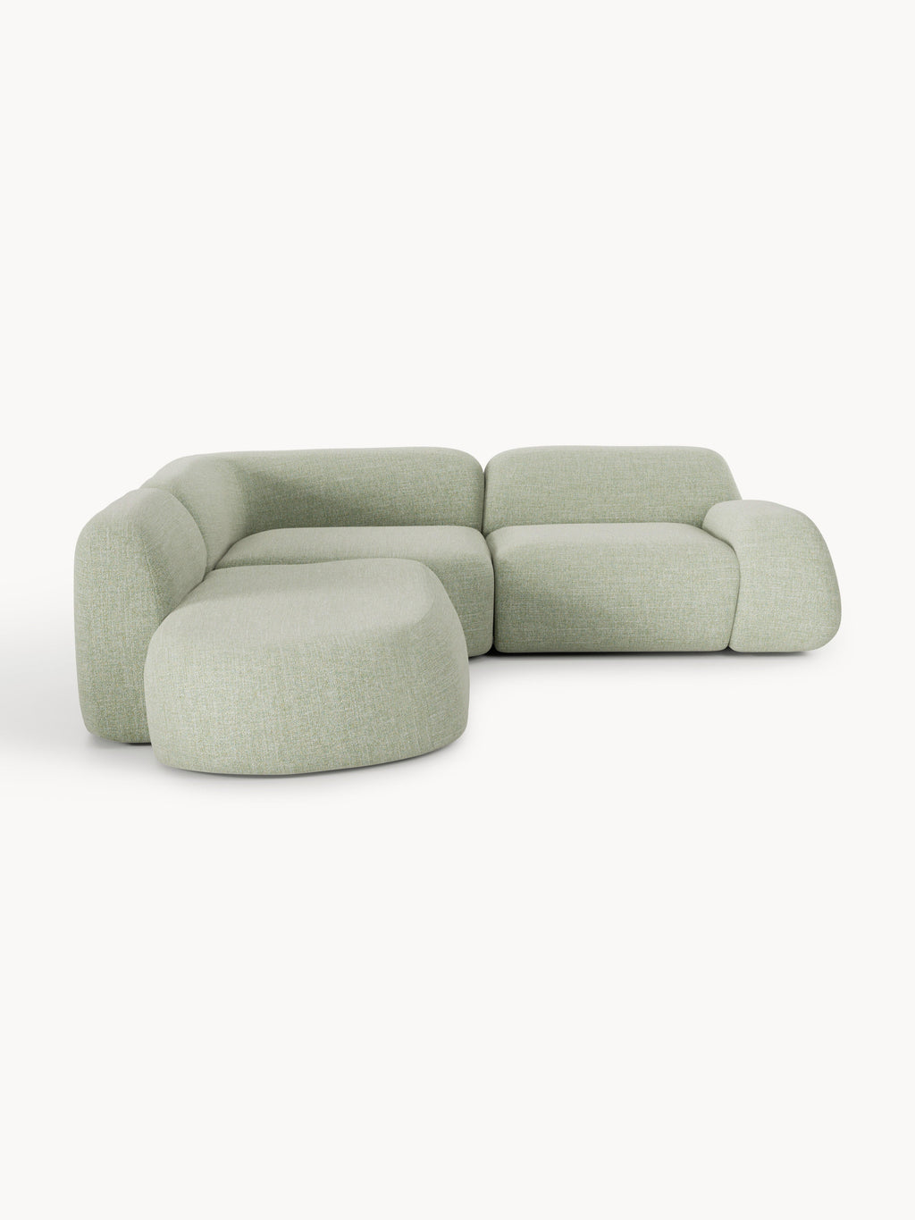Modulares Bouclé-Ecksofa Wolke (4-Sitzer) mit Chaiselongue