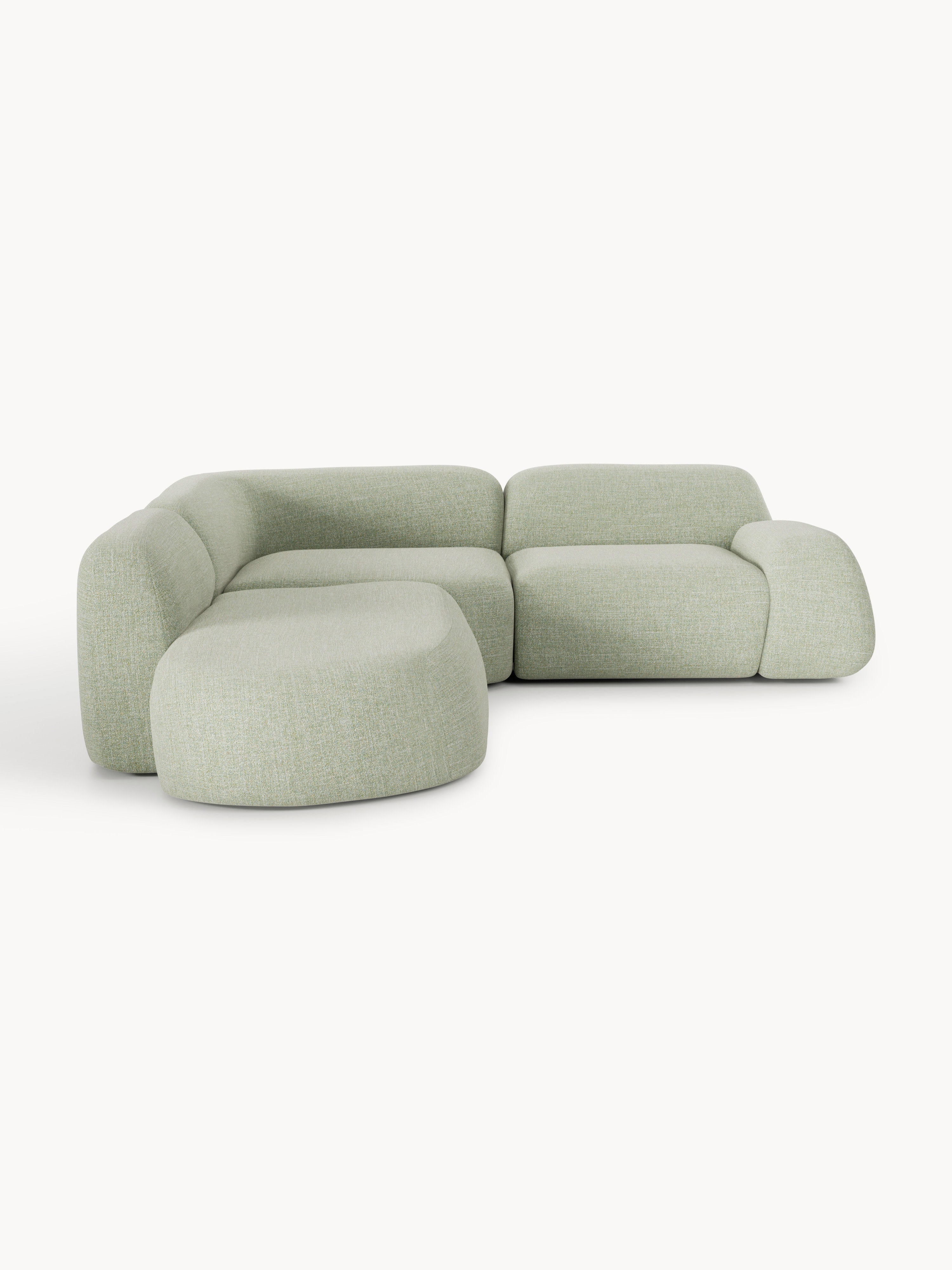 Modulares Bouclé-Ecksofa Wolke (4-Sitzer) mit Chaiselongue