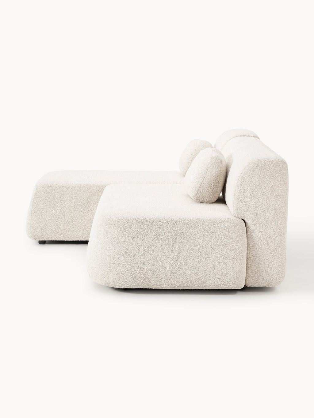 Schlafsofa Pao aus Teddy-Bouclé mit Stauraum