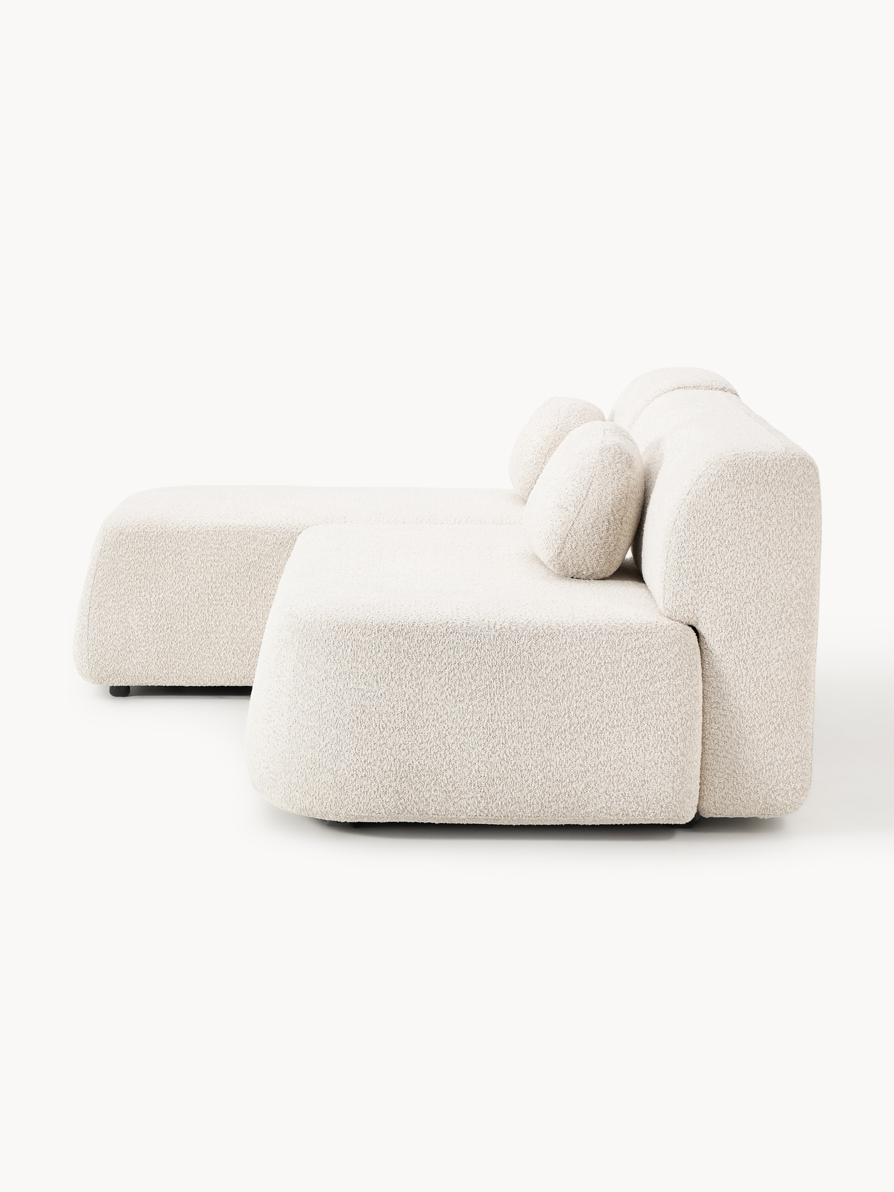 Schlafsofa Pao aus Teddy-Bouclé mit Stauraum