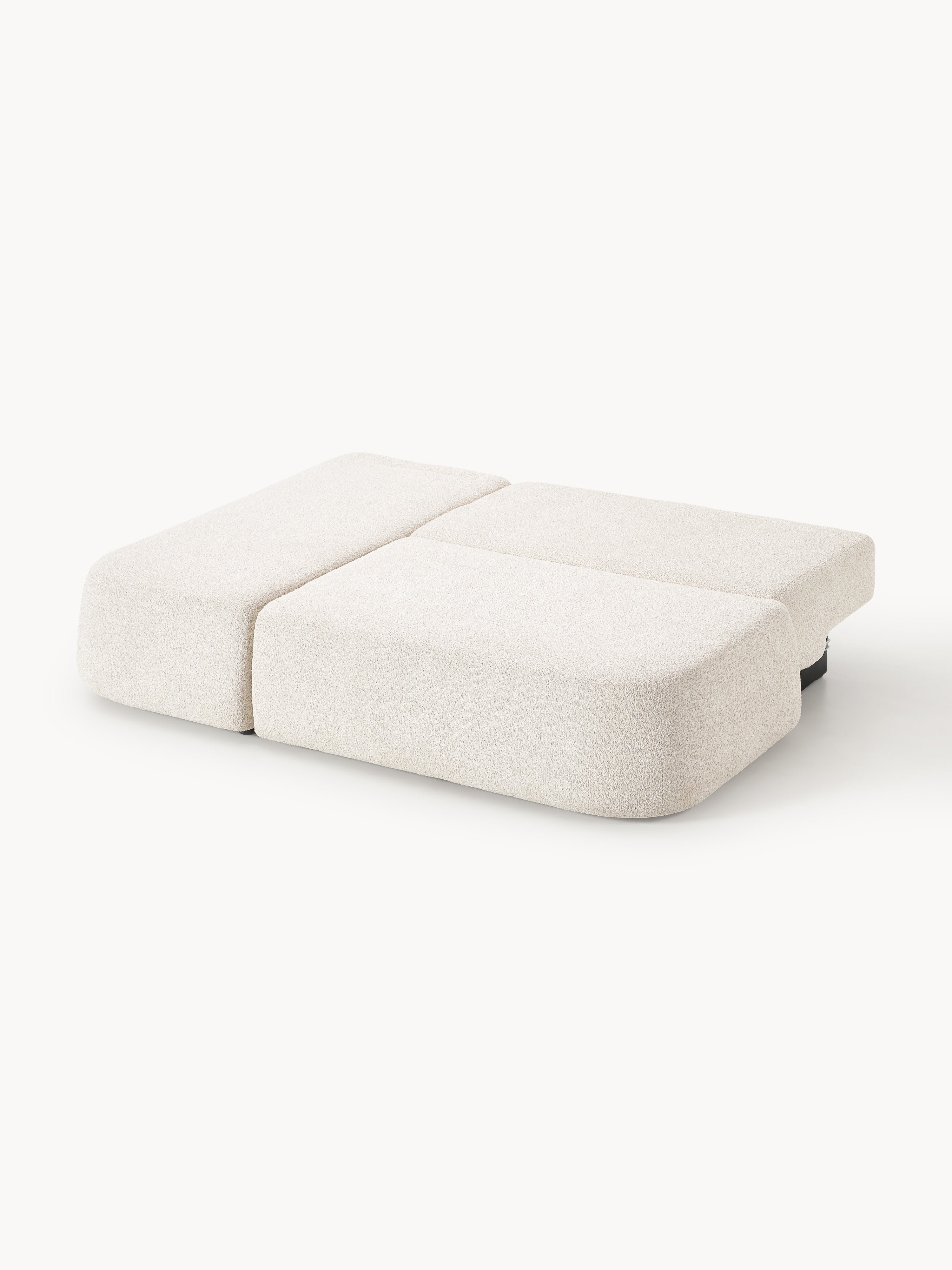 Schlafsofa Pao aus Teddy-Bouclé mit Stauraum