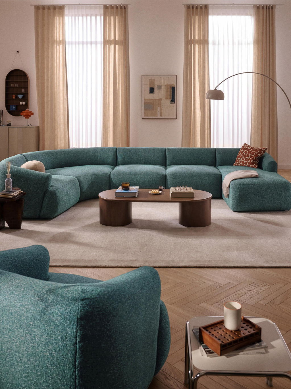 Modulares Bouclé-XL-Sofa Sofia
