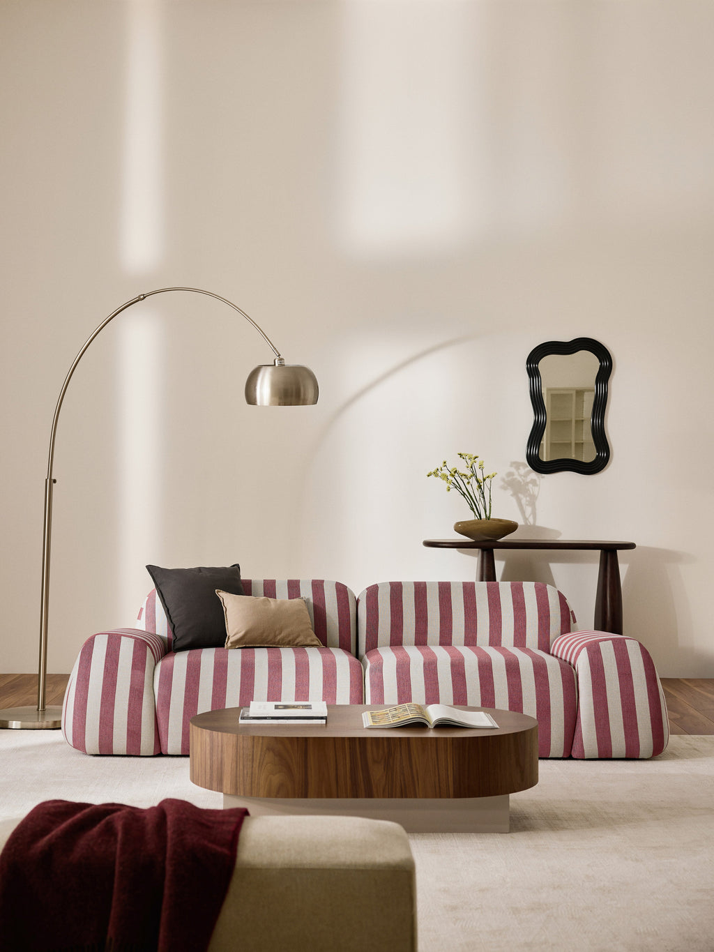 Modulares Gestreiftes Sofa Wolke (3-Sitzer)