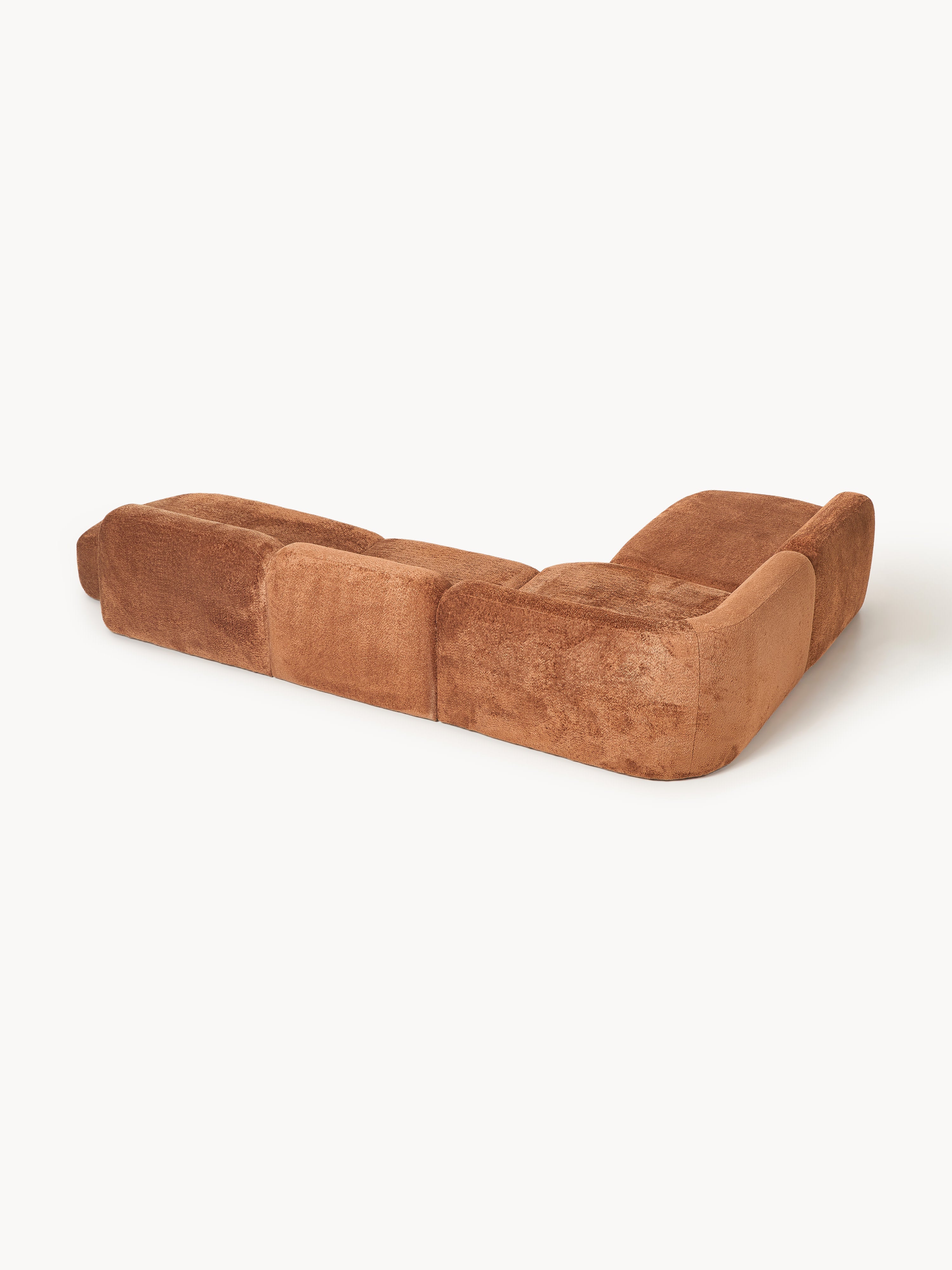 XL Modulares Teddy-Bouclé-Ecksofa Wolke mit Chaiselongue