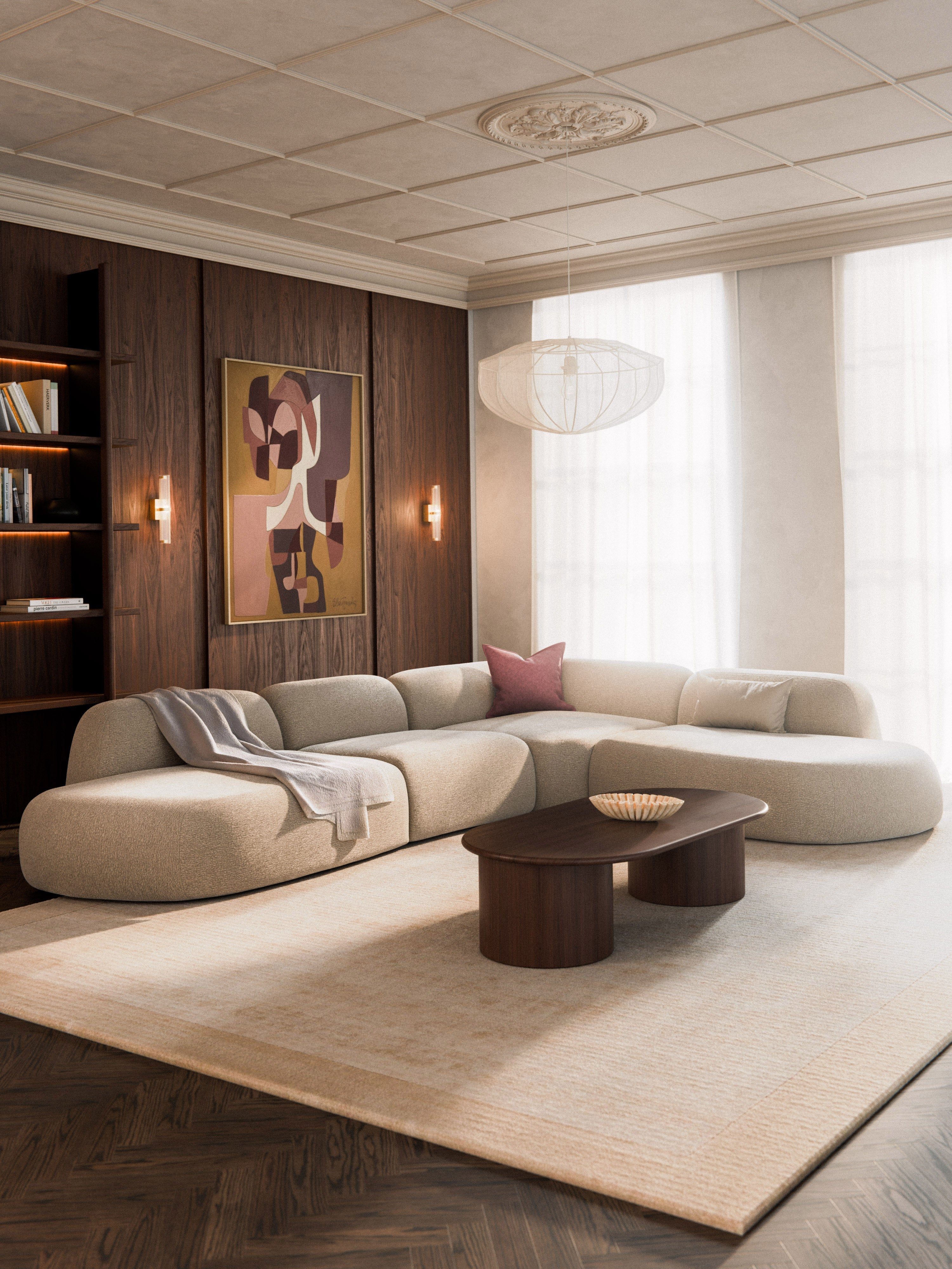Modulares XL-Ecksofa Wolke mit Chaiselongue