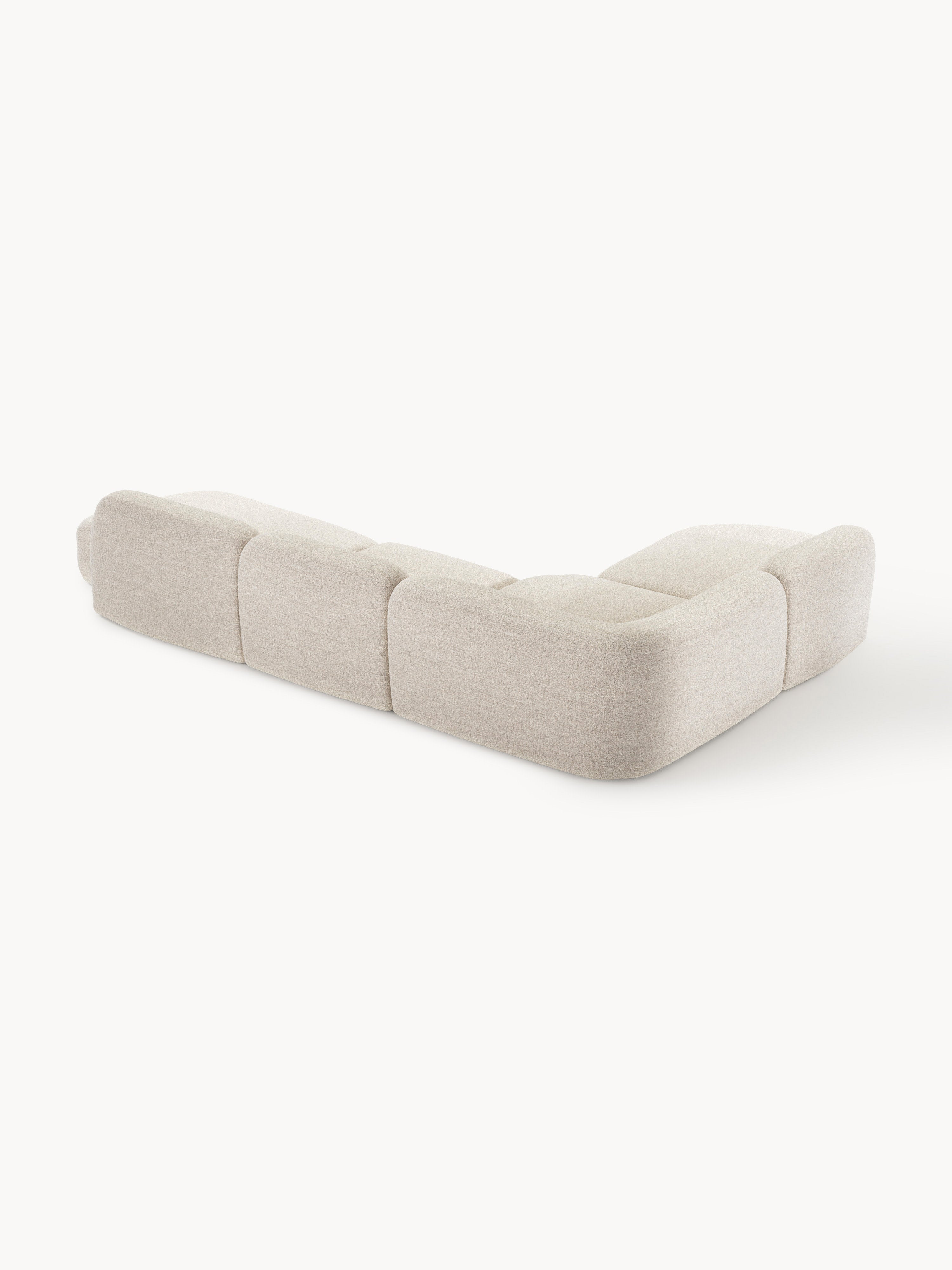 Modulares Bouclé-XL-Ecksofa Wolke mit Chaiselongue
