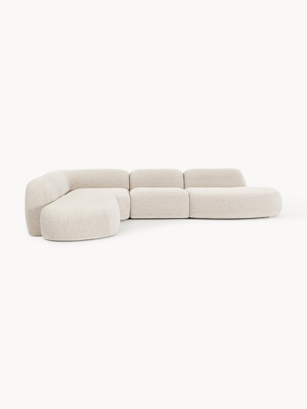 Galeriebild 1 - Modulares Bouclé-XL-Ecksofa Wolke mit Chaiselongue