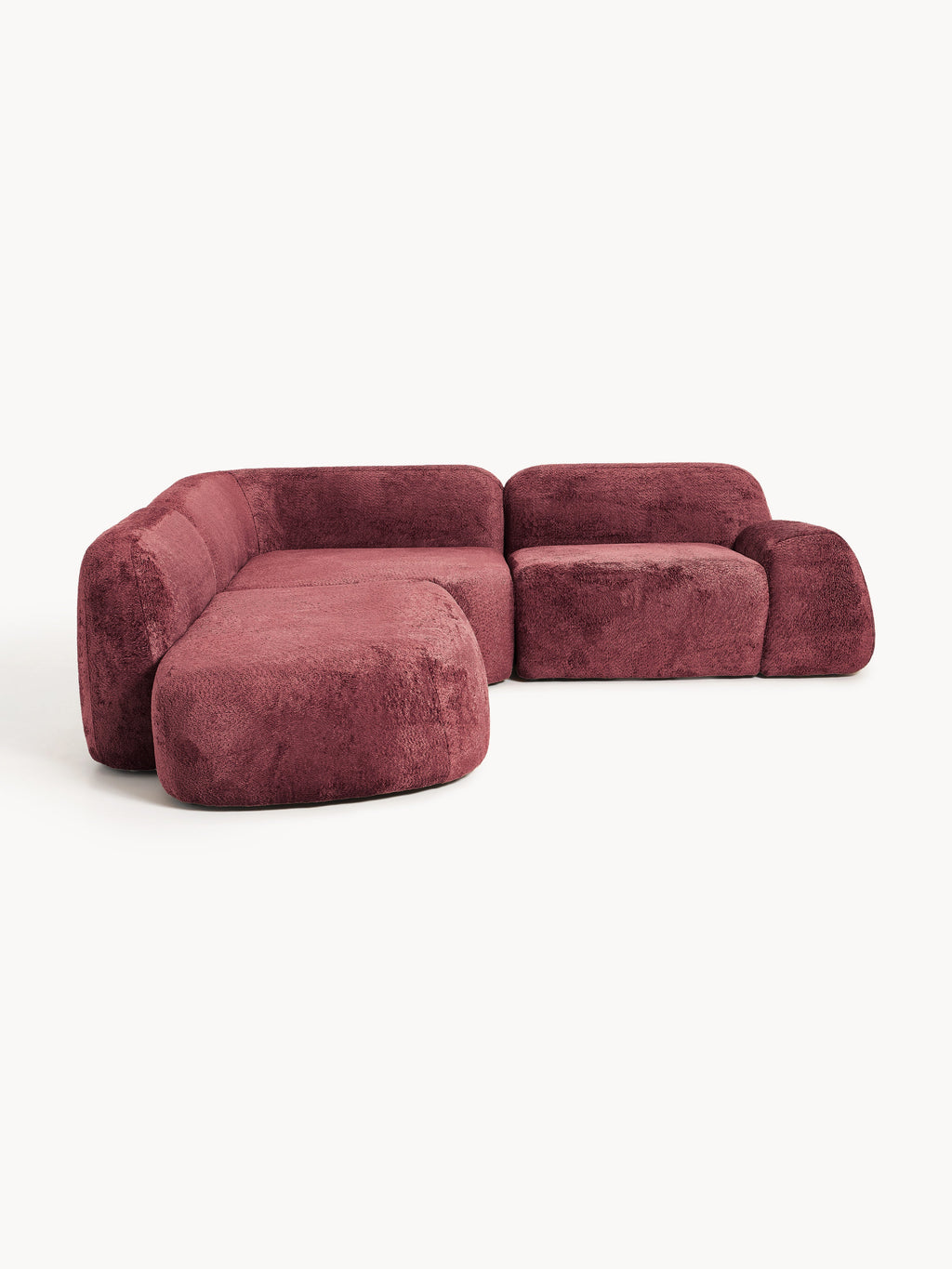 Modulares Teddy-Bouclé-Ecksofa Wolke (4-Sitzer) mit Chaiselongue