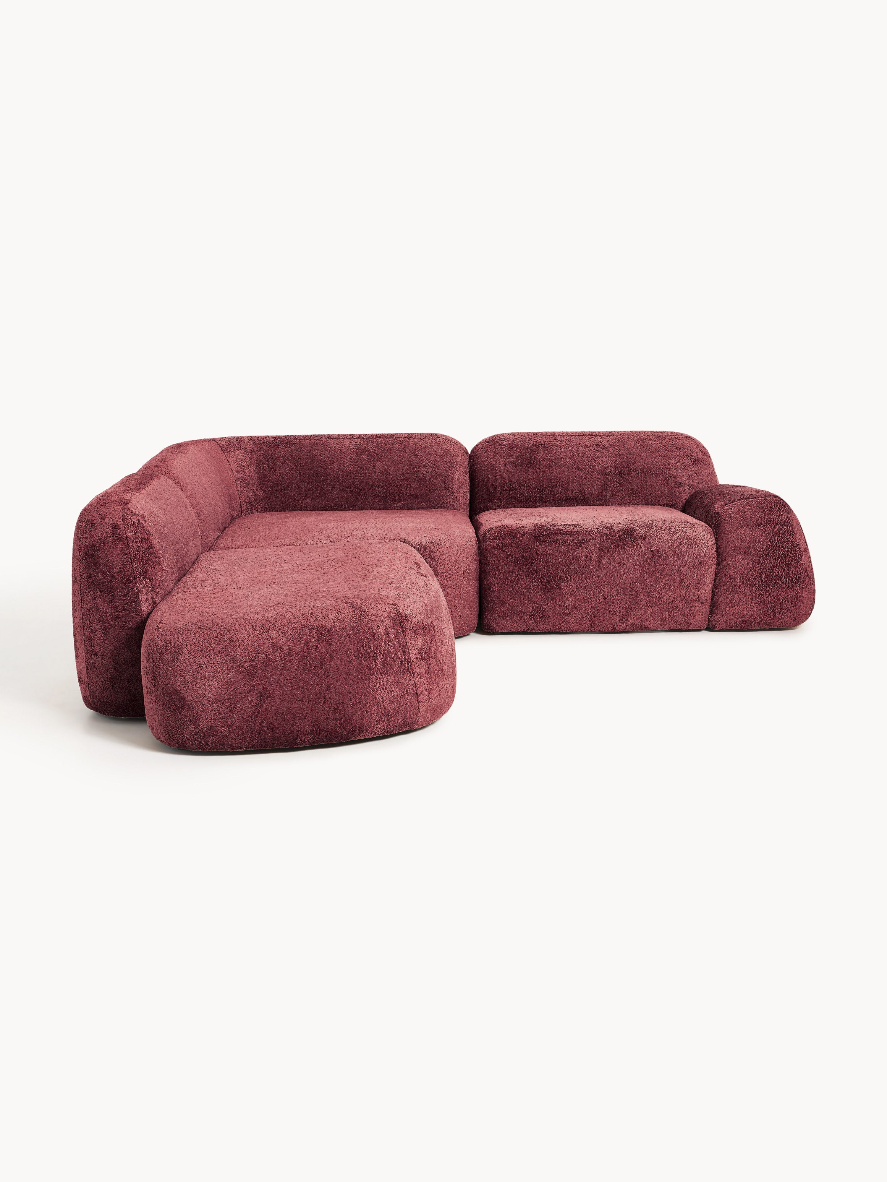 Modulares Teddy-Bouclé-Ecksofa Wolke (4-Sitzer) mit Chaiselongue