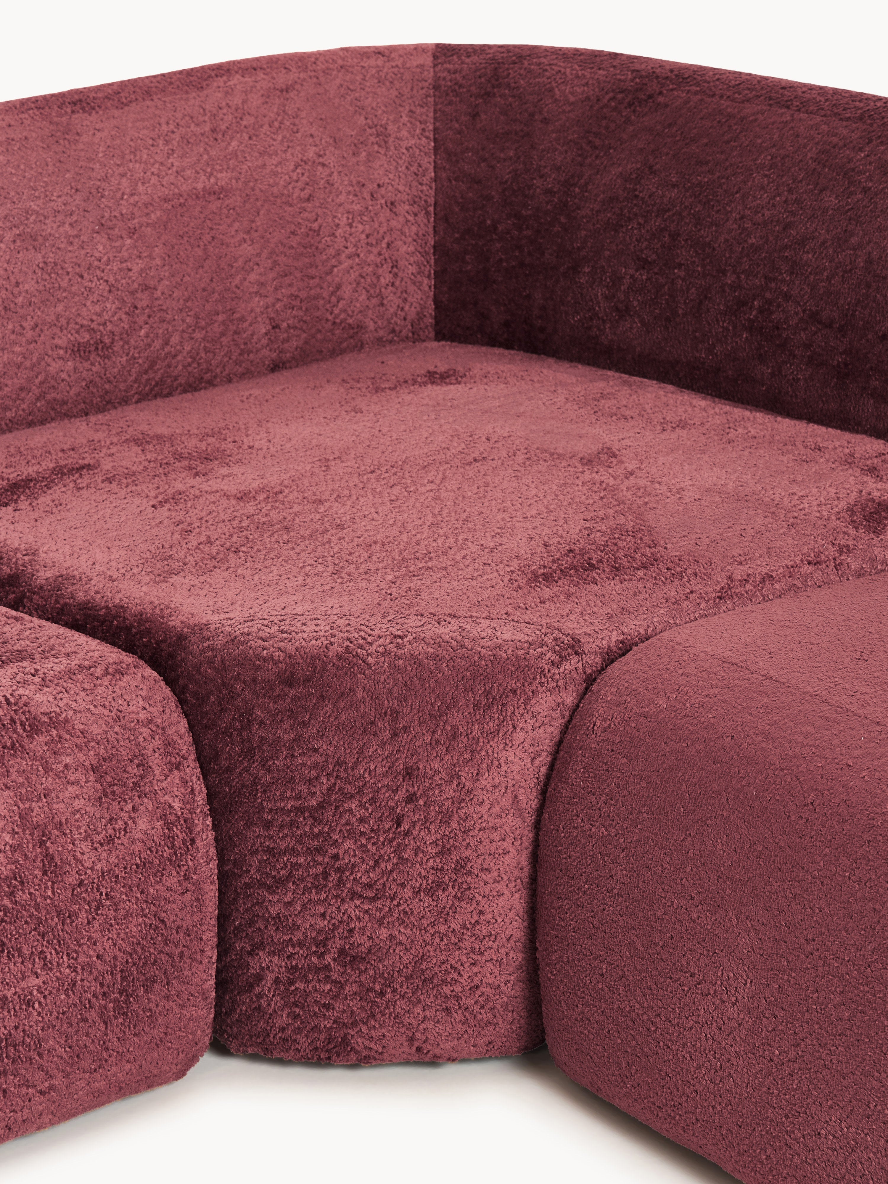 Modulares Teddy-Bouclé-Ecksofa Wolke (4-Sitzer) mit Chaiselongue