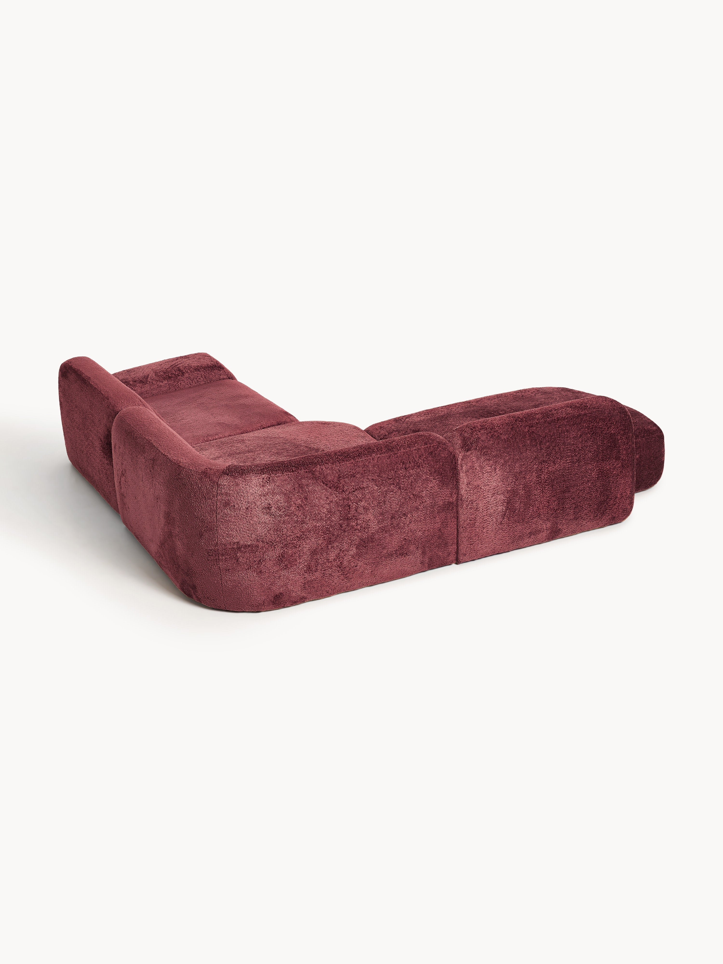 Modulares Teddy-Bouclé-Ecksofa Wolke (4-Sitzer) mit Chaiselongue