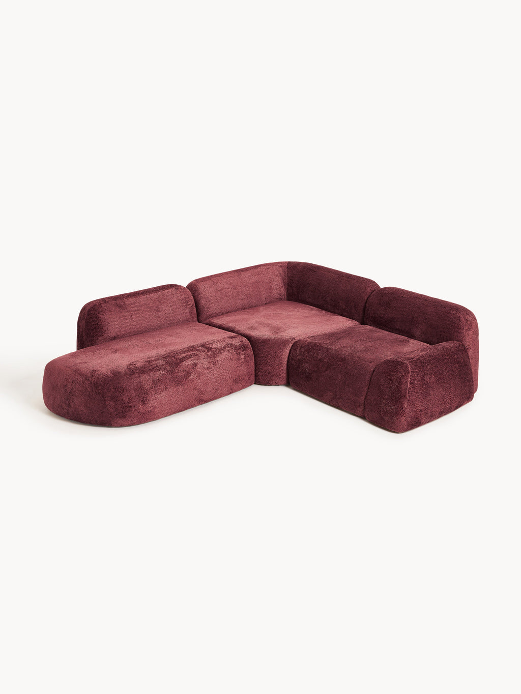 Modulares Teddy-Bouclé-Ecksofa Wolke (4-Sitzer) mit Chaiselongue