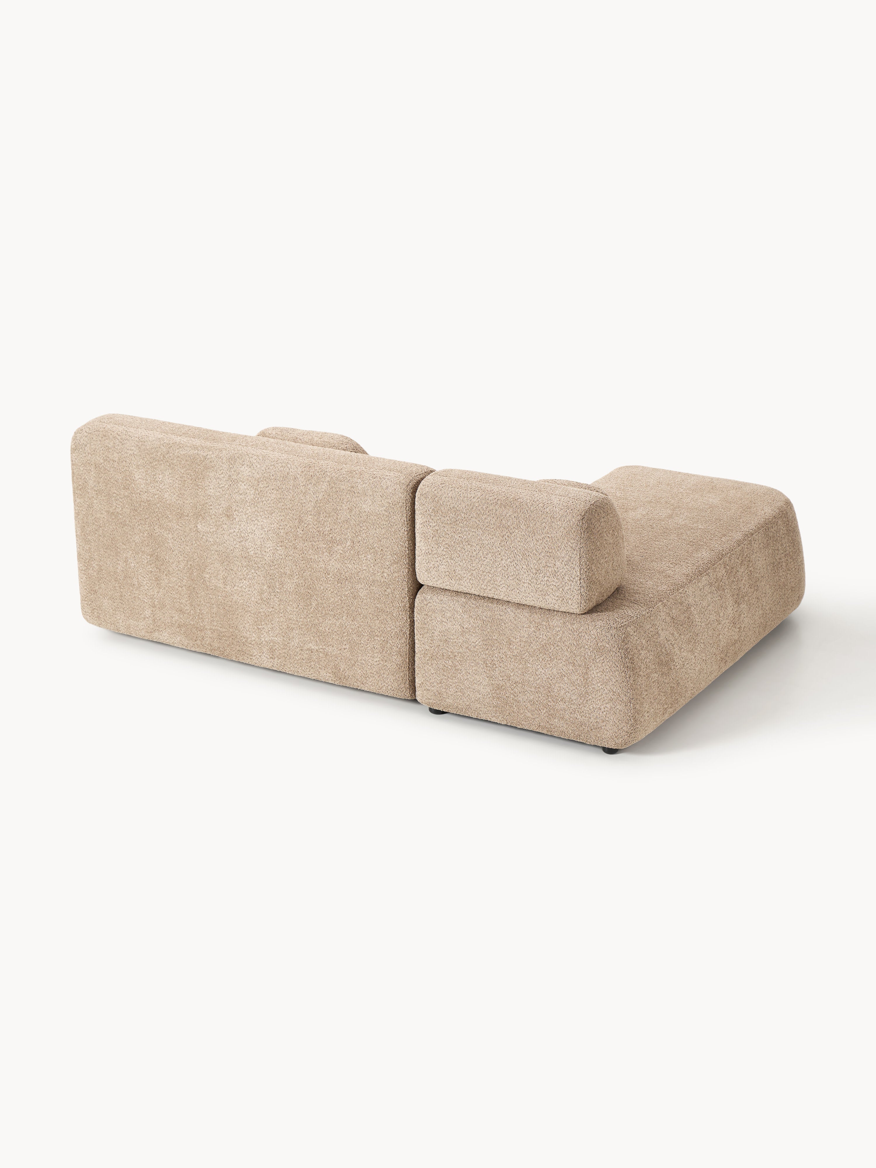 Schlafsofa Pao aus Teddy-Bouclé mit Stauraum