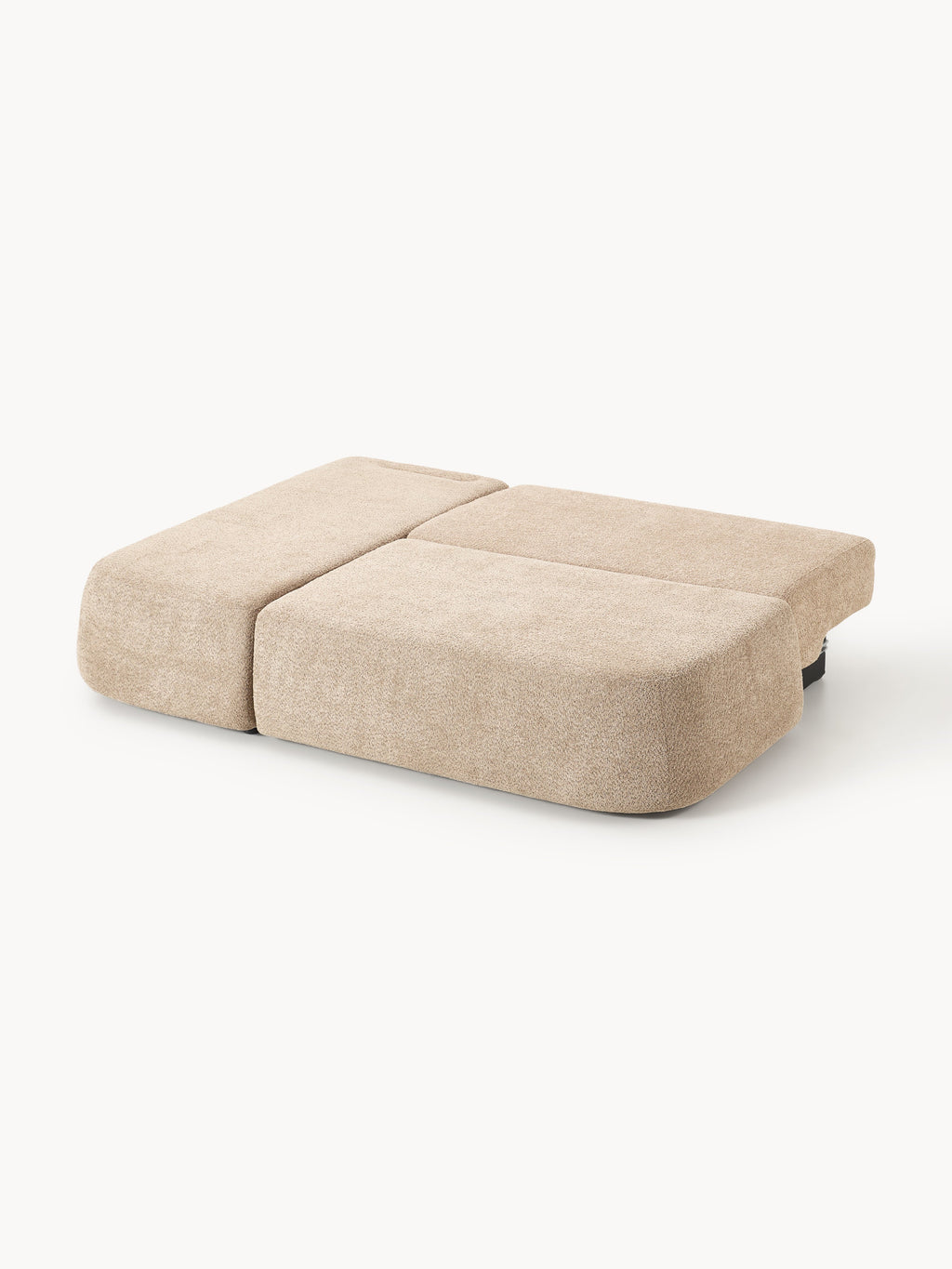 Schlafsofa Pao aus Teddy-Bouclé mit Stauraum