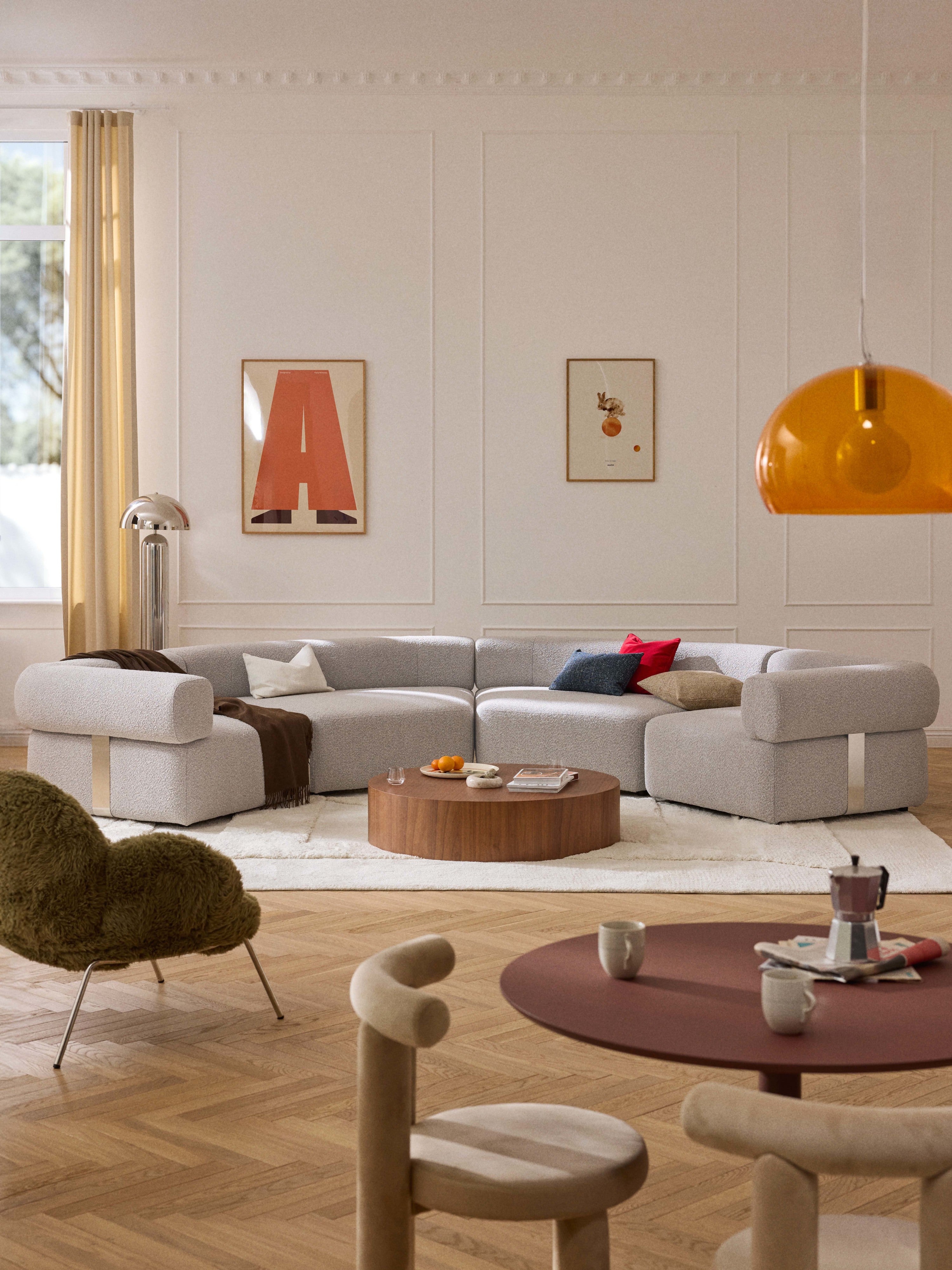 Rundes Bouclé-Eckmodul Anton