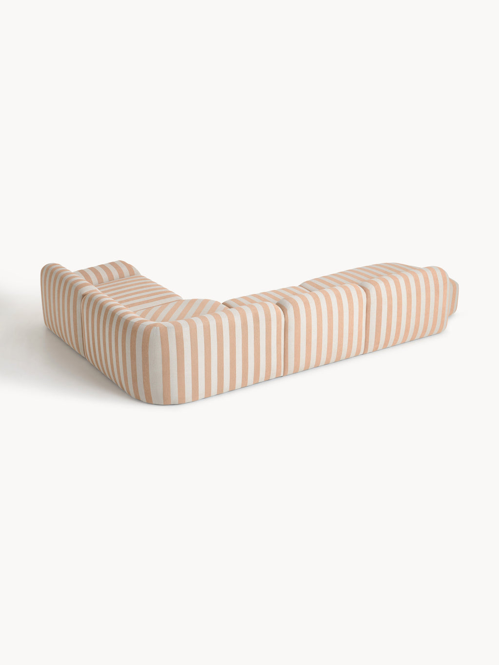 Modulares Gestreiftes XL-Ecksofa Wolke mit Chaiselongue