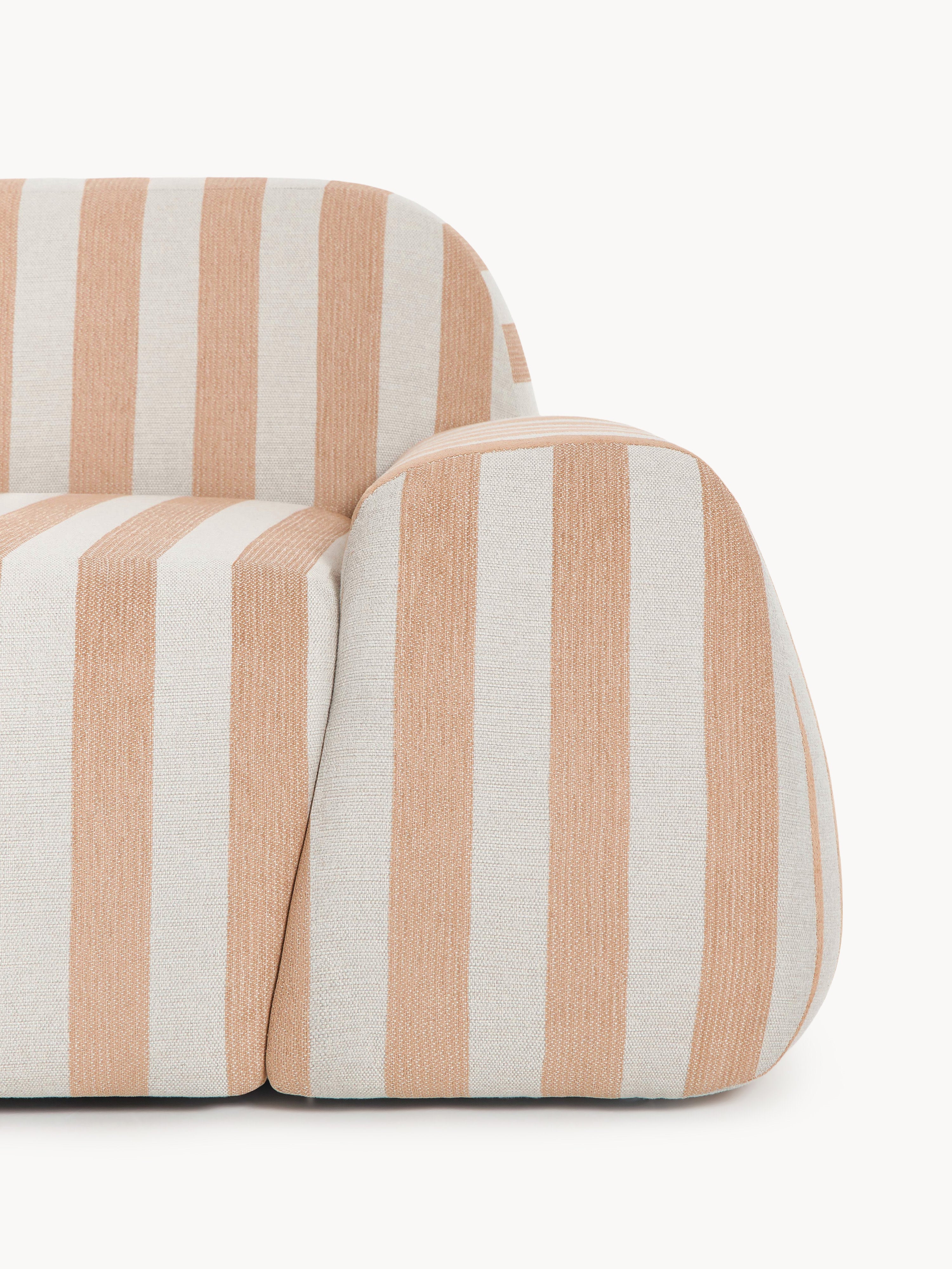 Modulares Gestreiftes XL-Ecksofa Wolke mit Chaiselongue