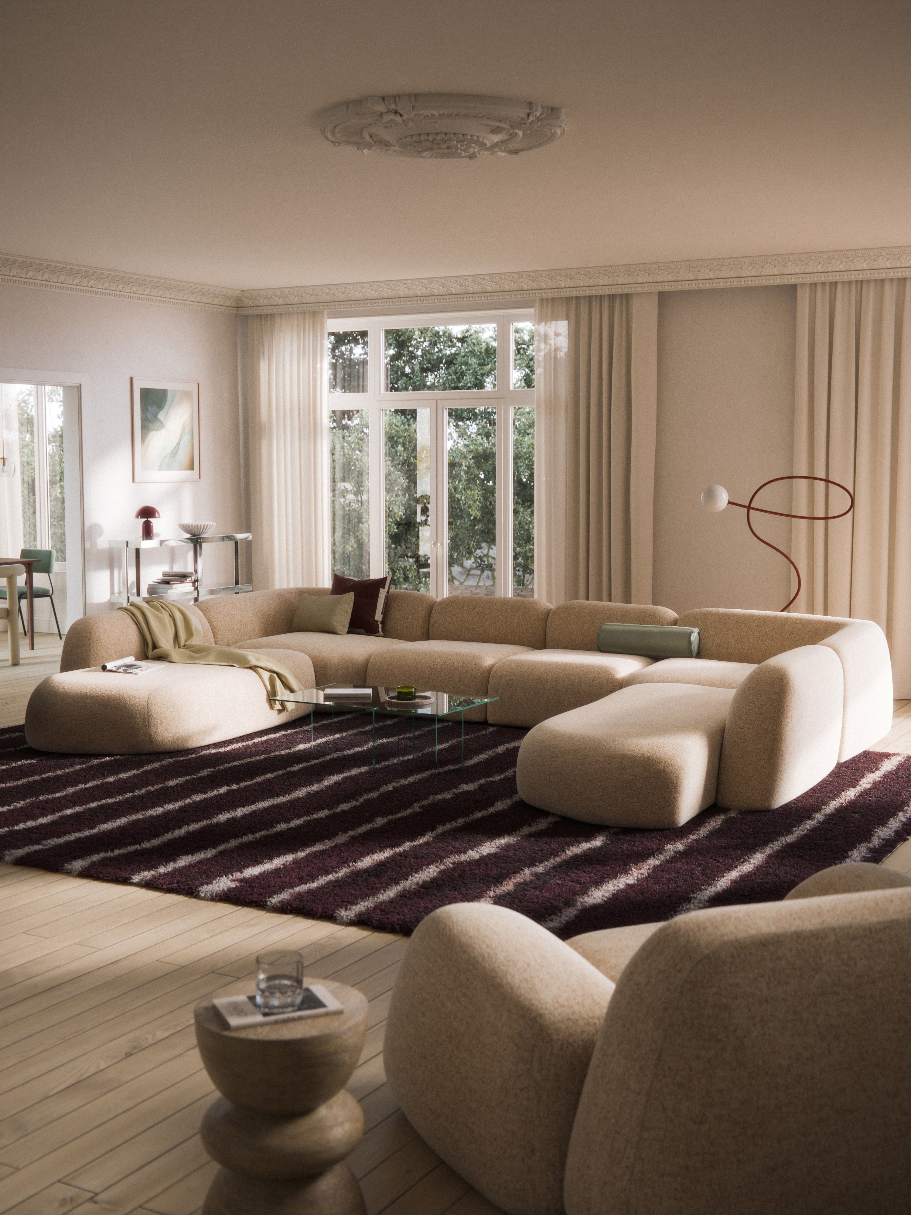 Modulares Bouclé-XL-Sofa Wolke