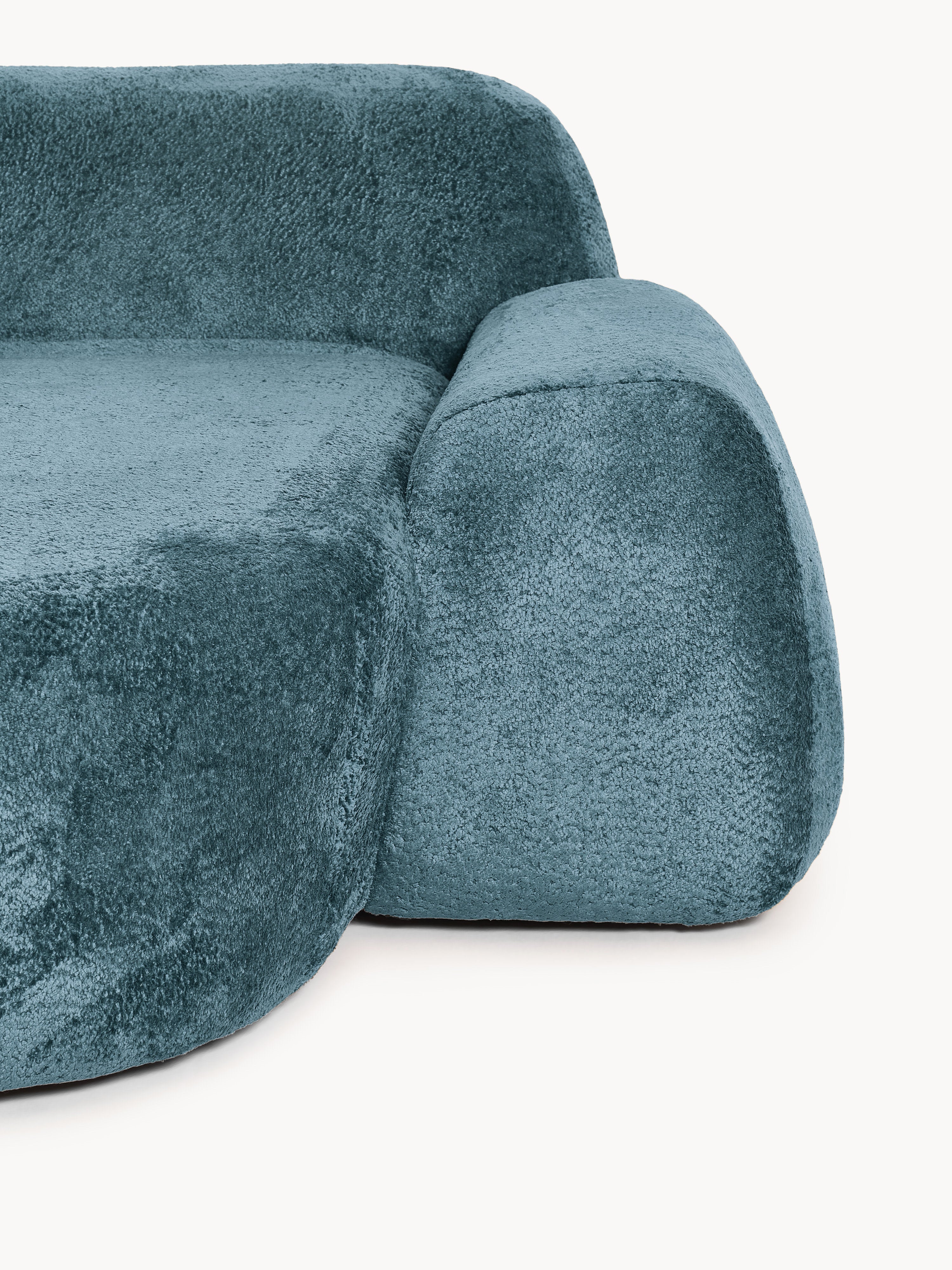 Modulares Teddy-Bouclé-Ecksofa Wolke (3-Sitzer)