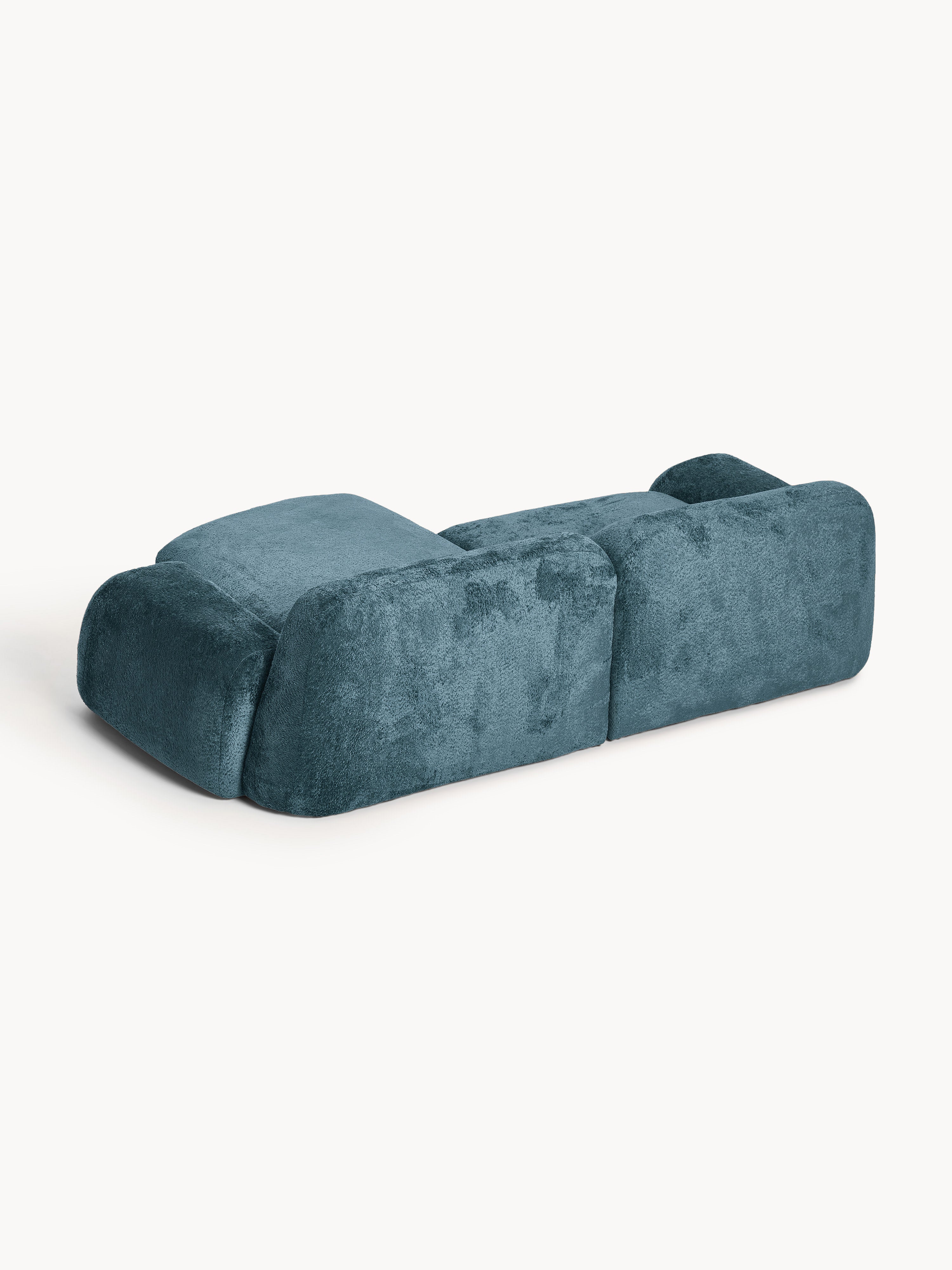 Modulares Teddy-Bouclé-Ecksofa Wolke (3-Sitzer)