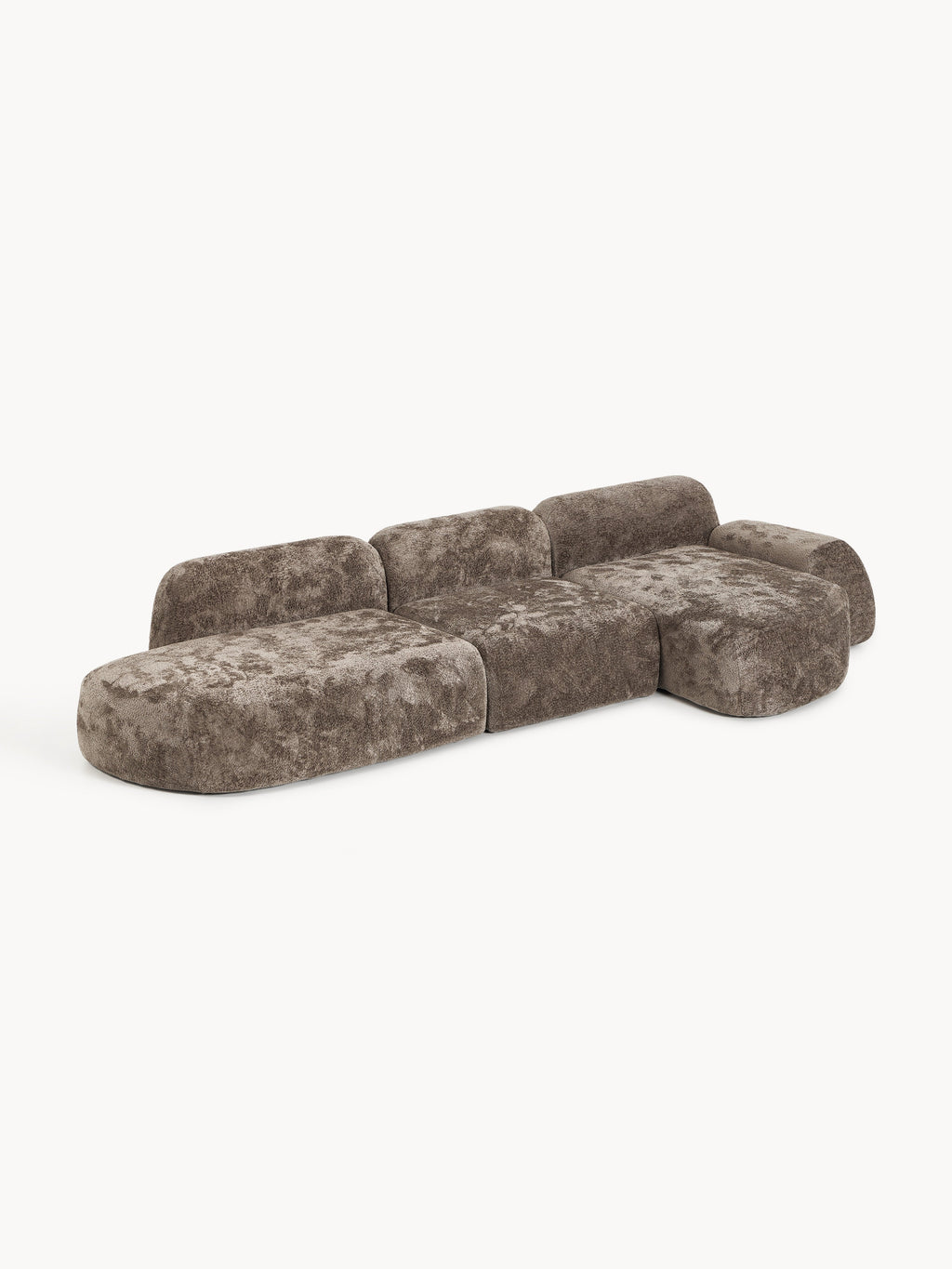 Modulares Teddy-Bouclé-Ecksofa Wolke (4-Sitzer) mit Chaiselongue
