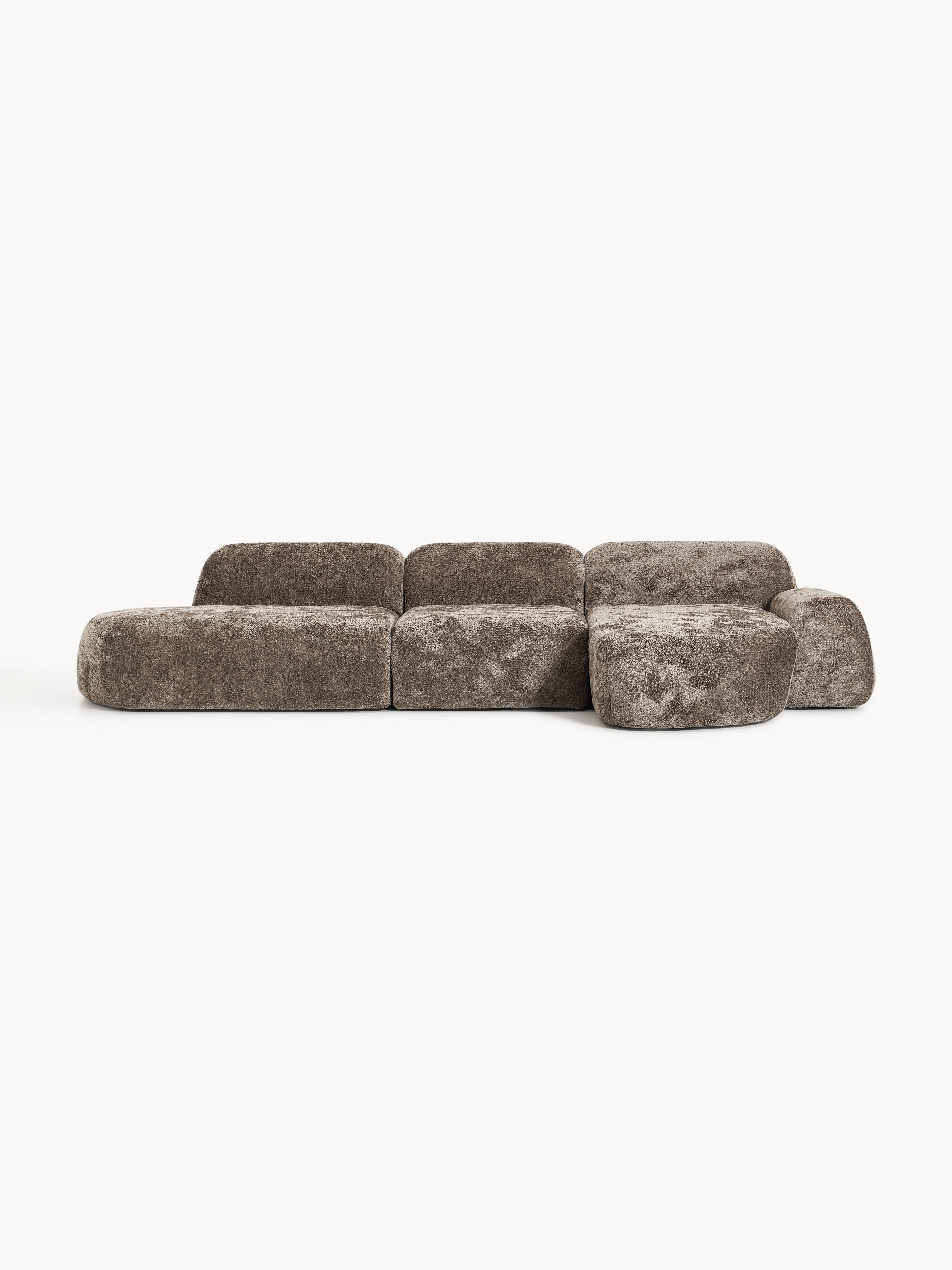 Galeriebild 1 - Modulares Teddy-Bouclé-Ecksofa Wolke (4-Sitzer) mit Chaiselongue