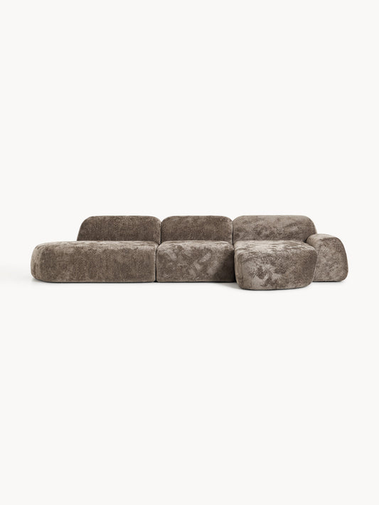 Galeriebild 1 - Modulares Teddy-Bouclé-Ecksofa Wolke (4-Sitzer) mit Chaiselongue
