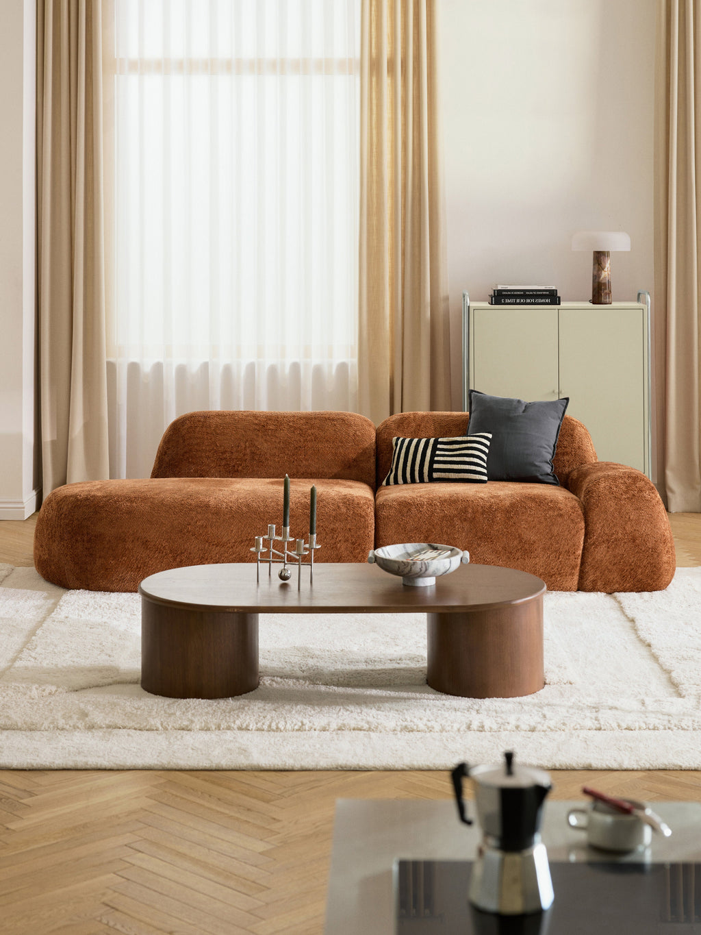 Modulare Teddy-Bouclé-Chaise Wolke (3-Sitzer)