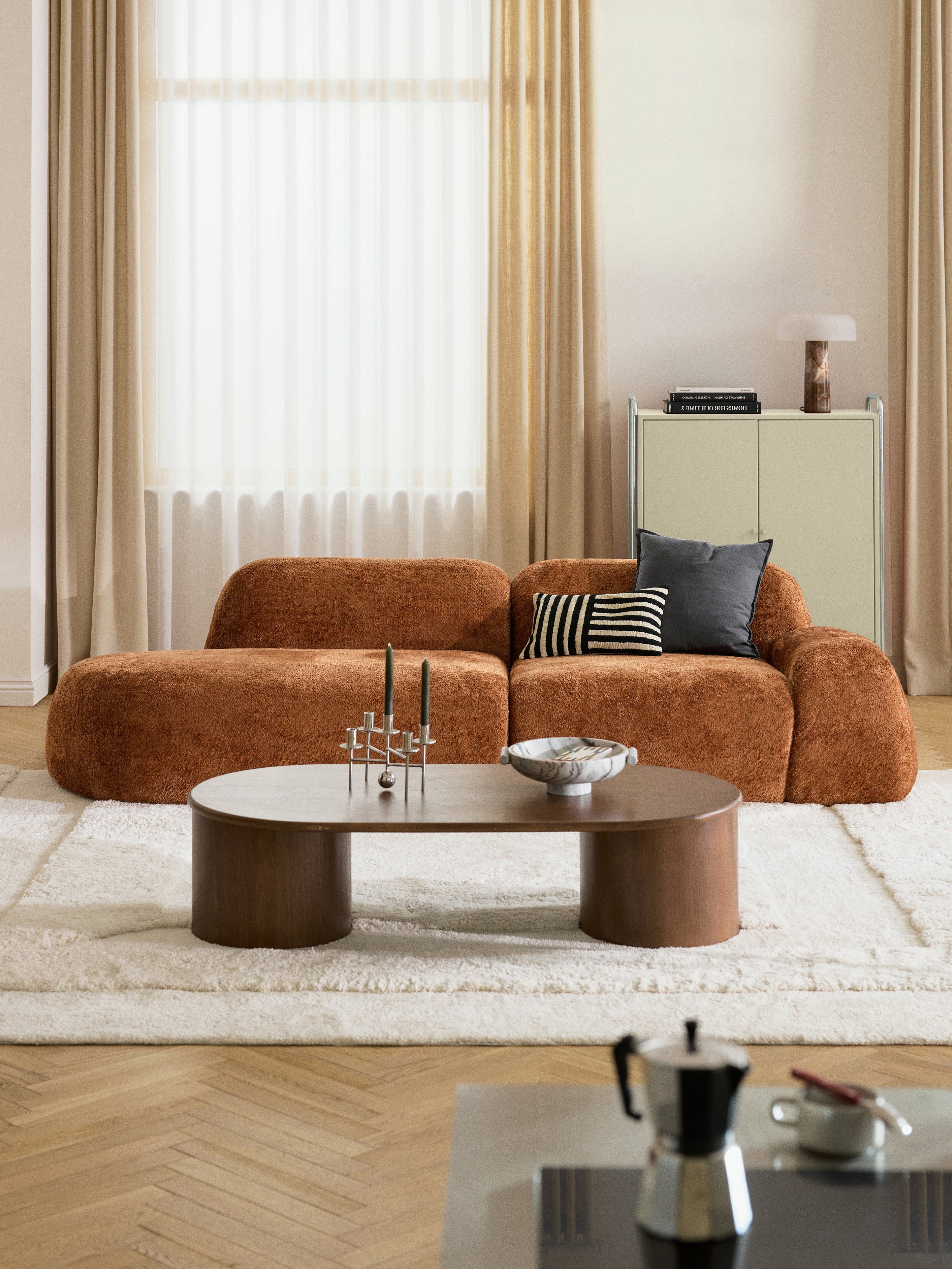 Modulare Teddy-Bouclé-Chaise Wolke (3-Sitzer)