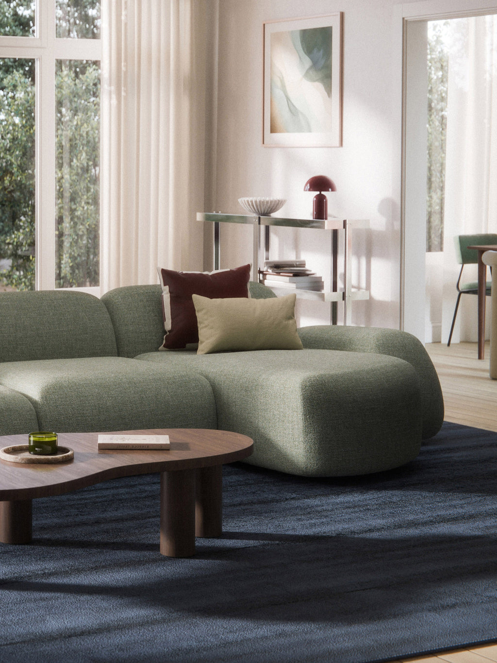 Bouclé-Chaise-Eckmodul Wolke
