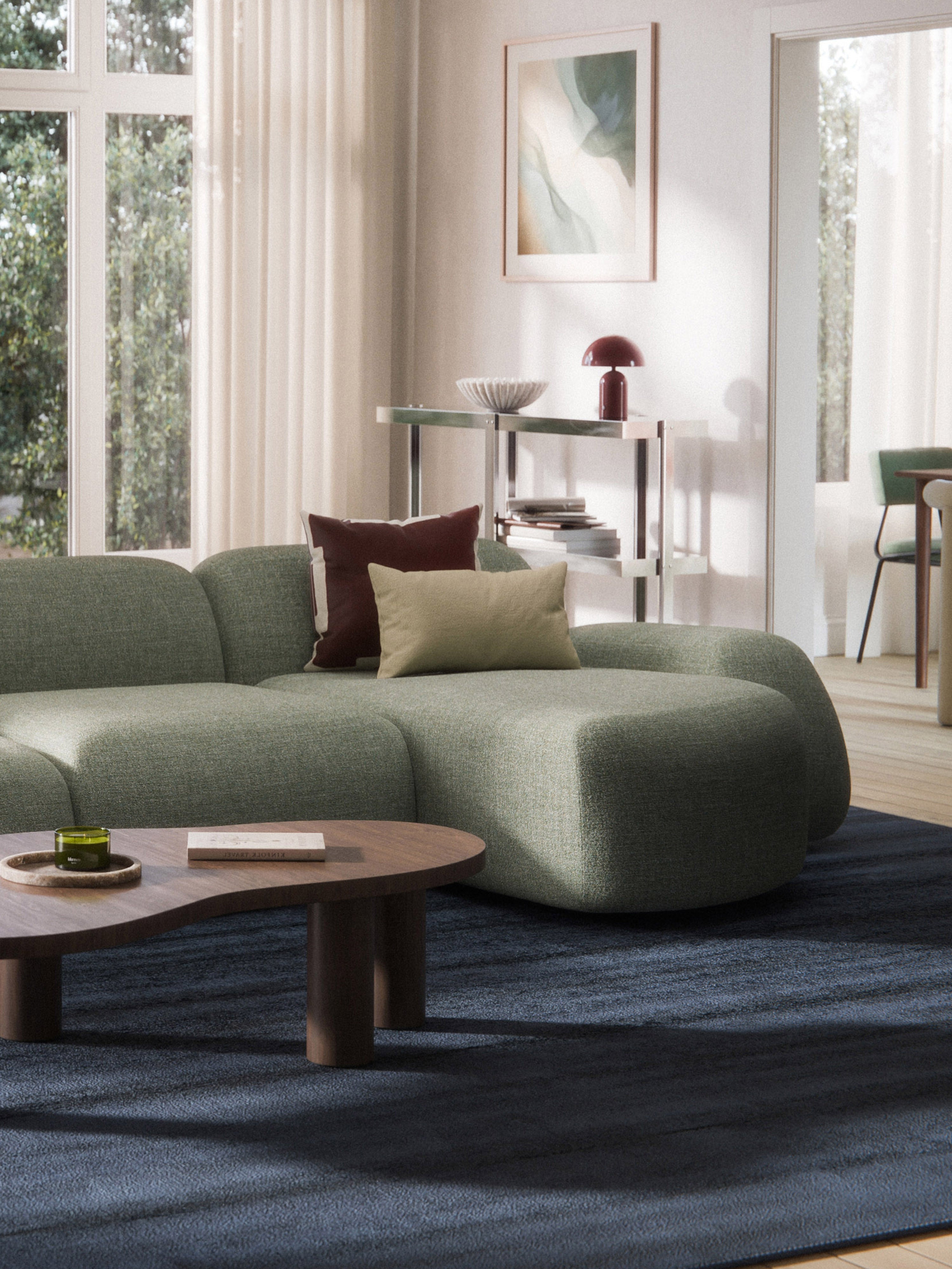Bouclé-Chaise-Eckmodul Wolke