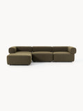 Galeriebild 1 - Modulares Bouclé-Sofa Anton (4-Sitzer) mit Hocker (links/rechts)