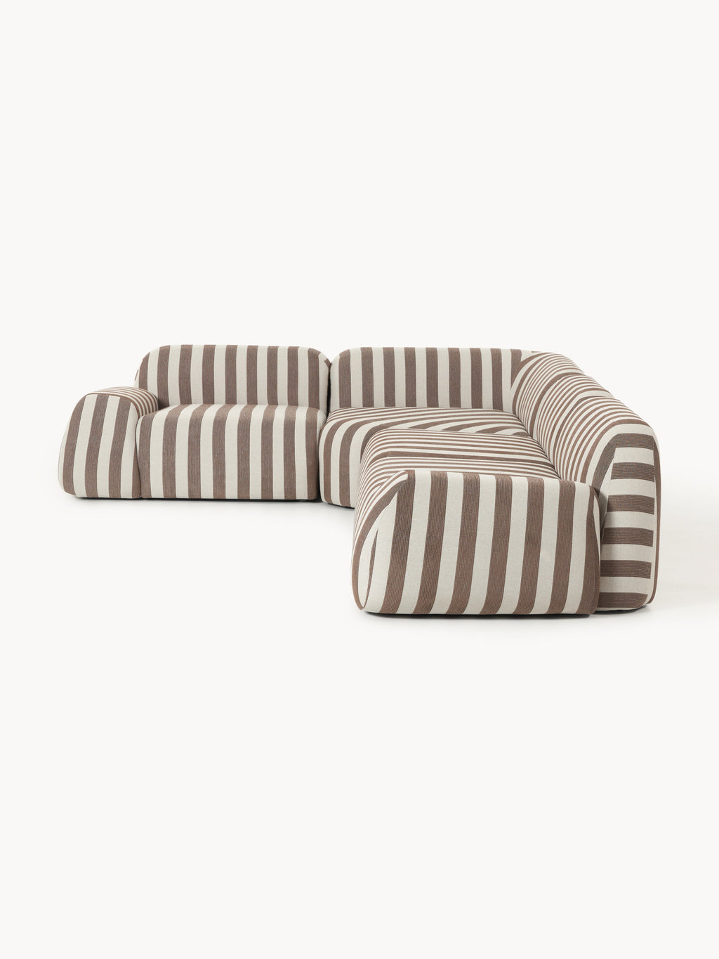Modulares Gestreiftes Ecksofa Wolke (4-Sitzer)
