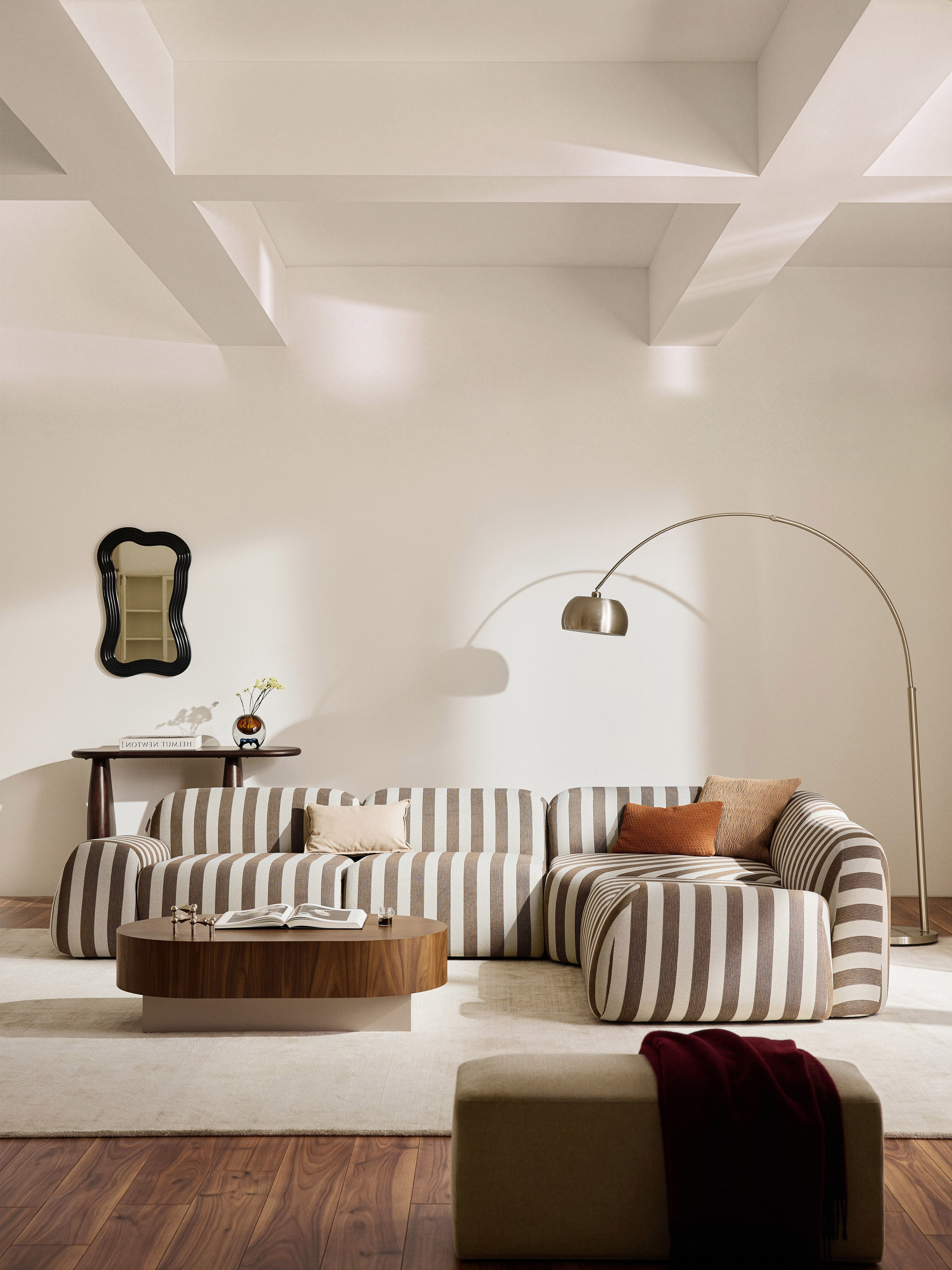 Modulares Gestreiftes Ecksofa Wolke (4-Sitzer)