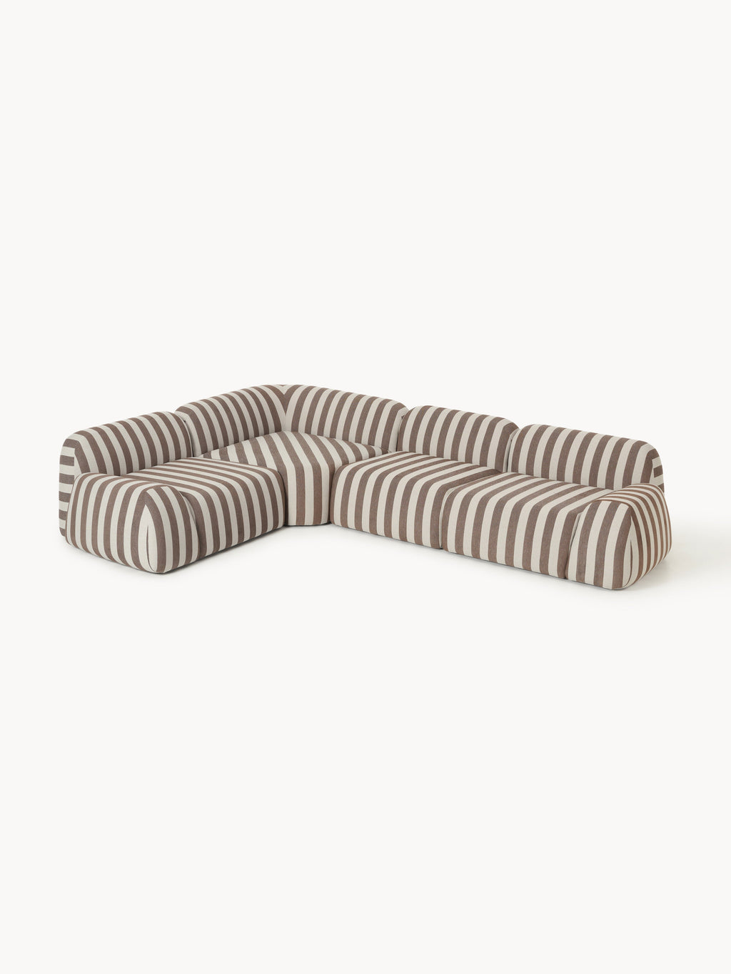 Modulares Gestreiftes Ecksofa Wolke (4-Sitzer)