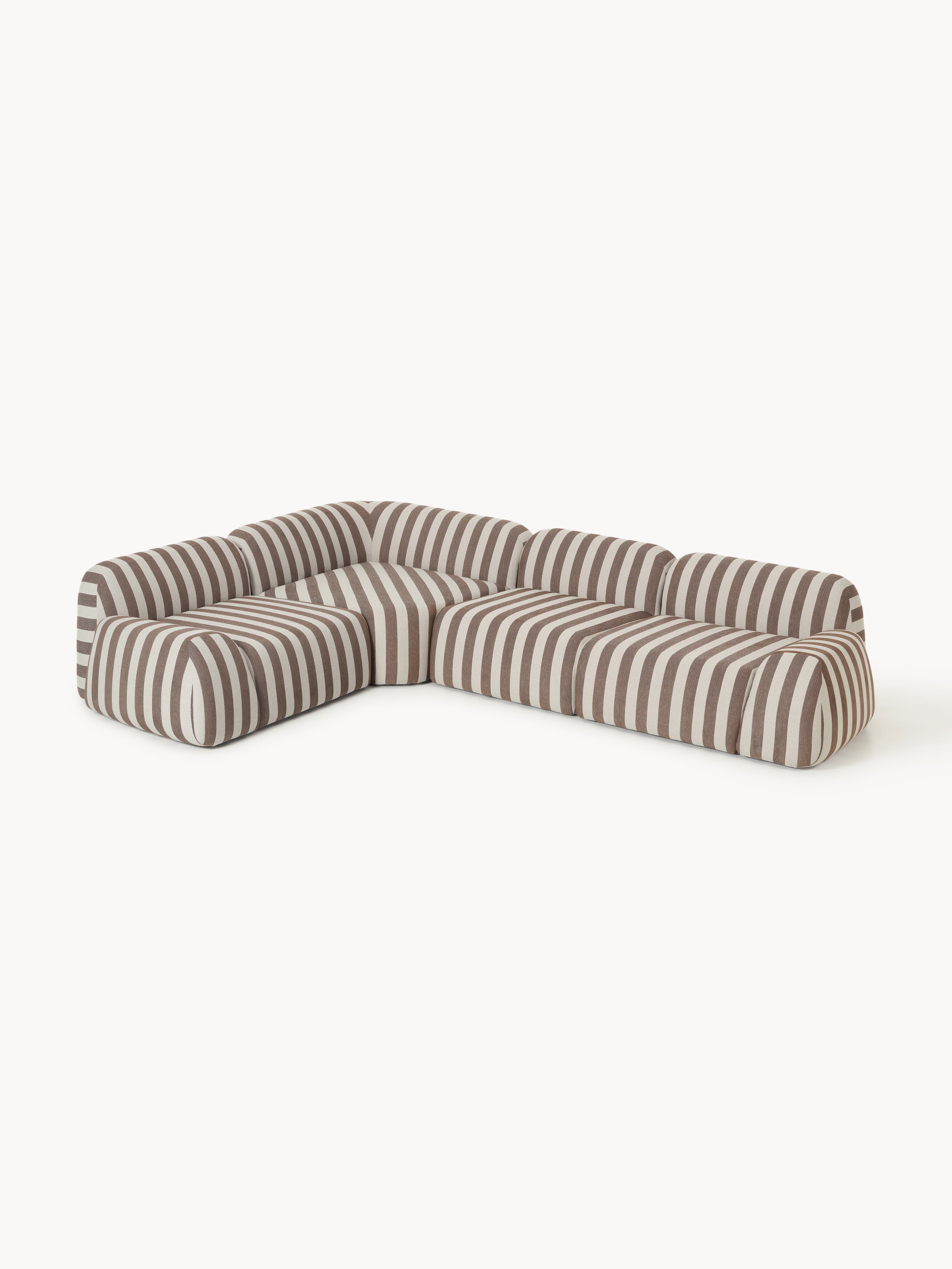 Modulares Gestreiftes Ecksofa Wolke (4-Sitzer)