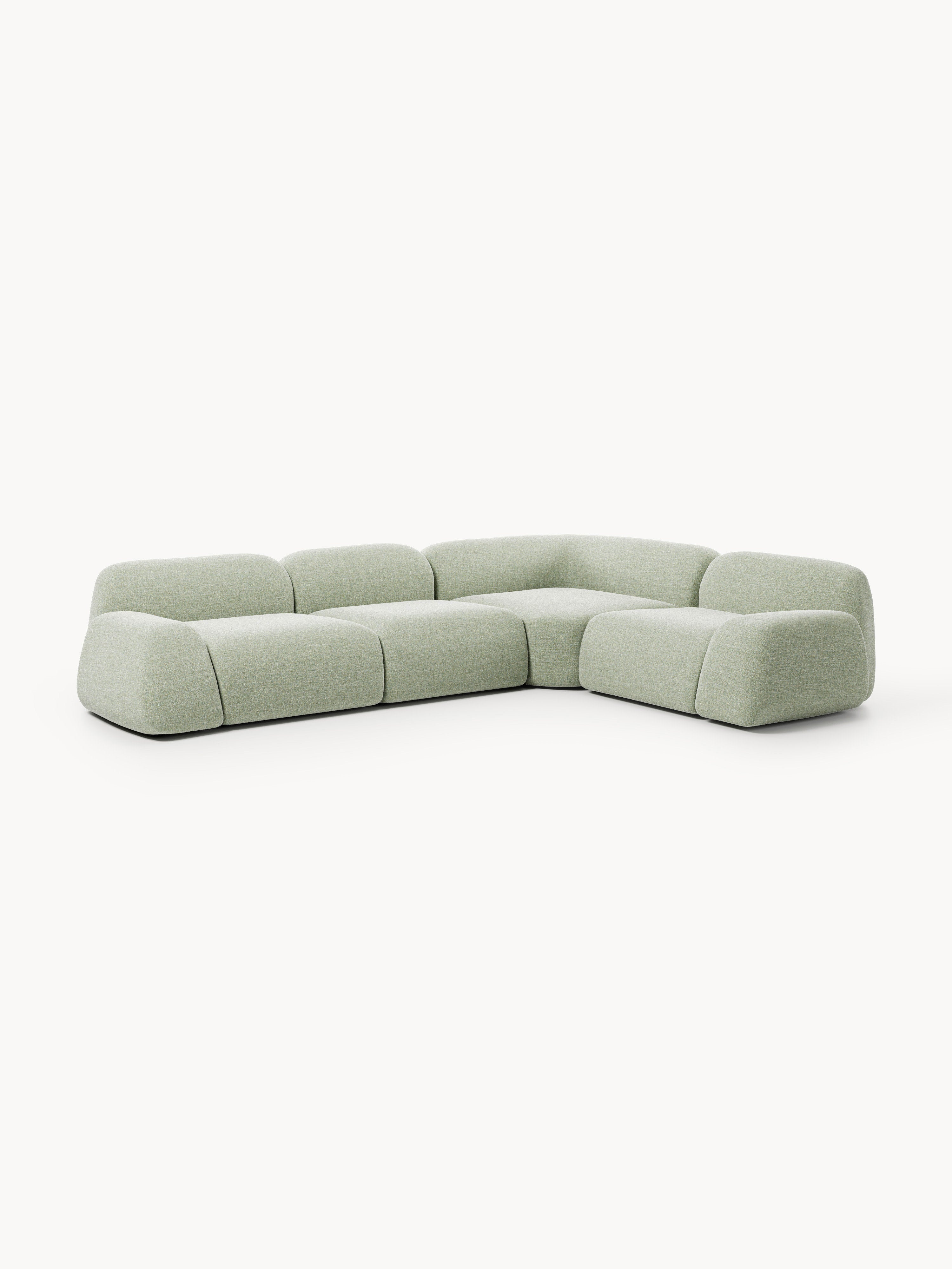 Modulares Bouclé-Ecksofa Wolke (4-Sitzer)